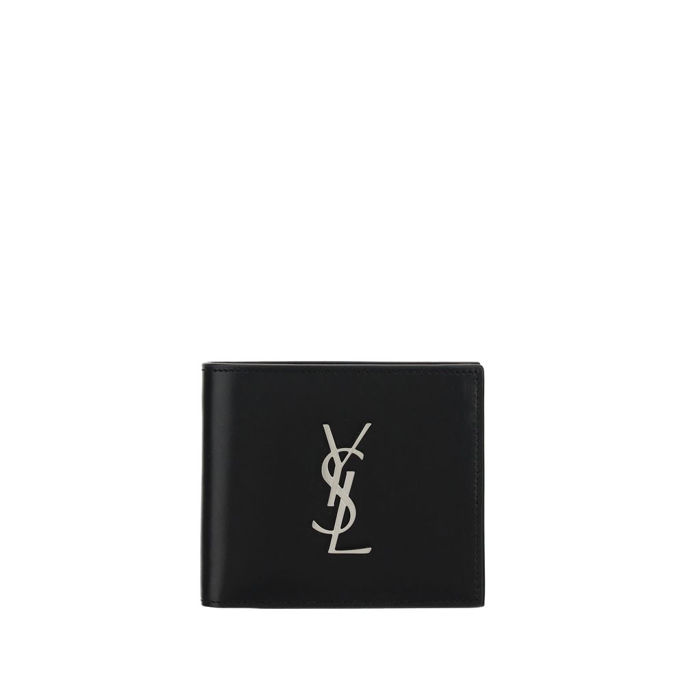 Saint Laurent Black Calf Leather Bos Taurus Wallet Curated Luxury Accessories by Orvyn