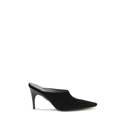 Balenciaga Black Suede Leather Mules schwarz