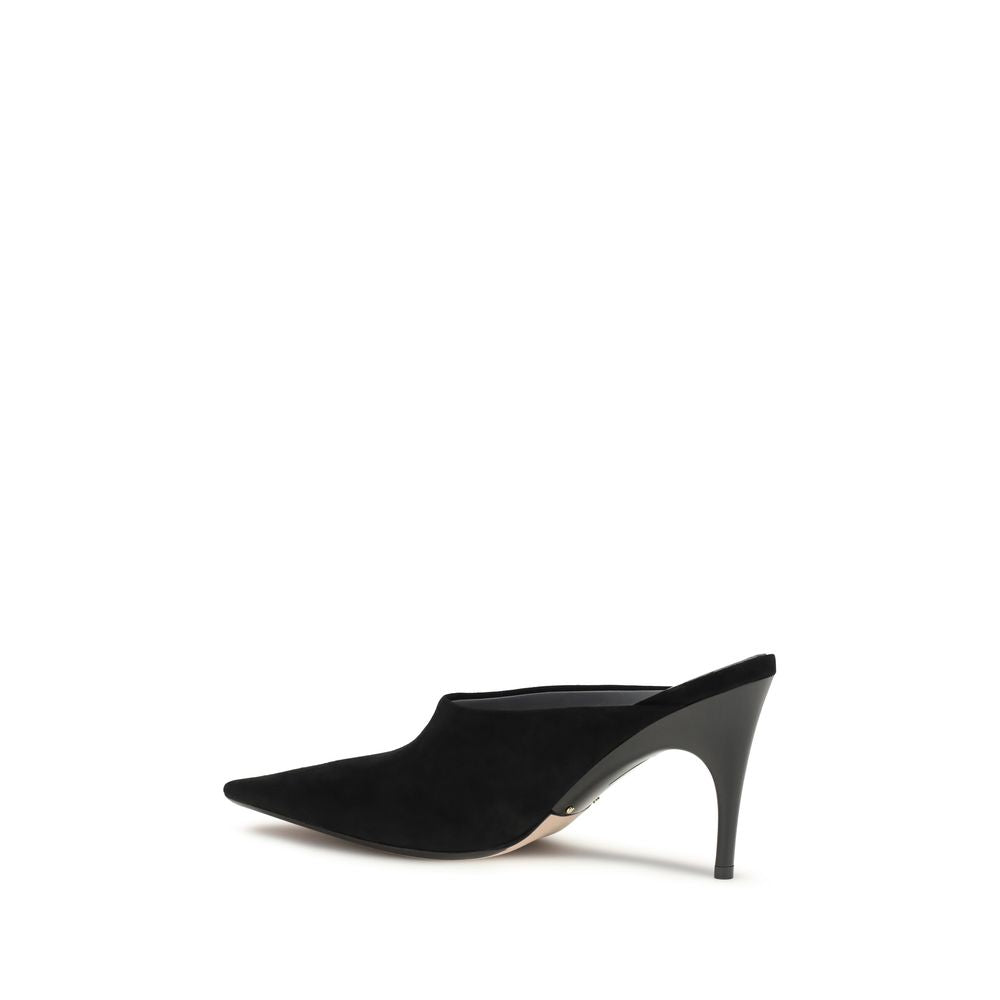 Balenciaga Black Suede Leather Mules schwarz