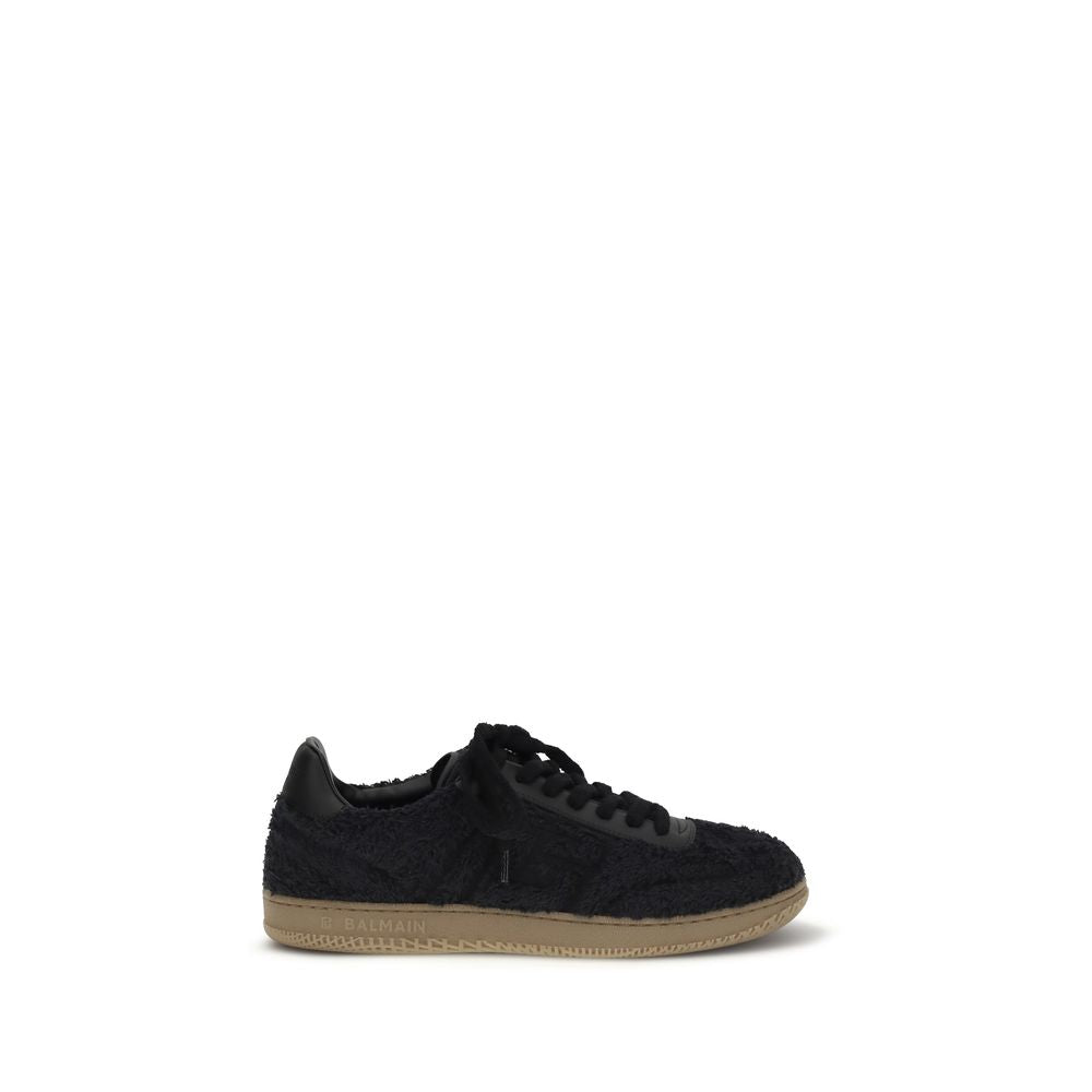 Balmain Black Suede Leather Low Top Sneakers Curated Luxury Accessories by Orvyn