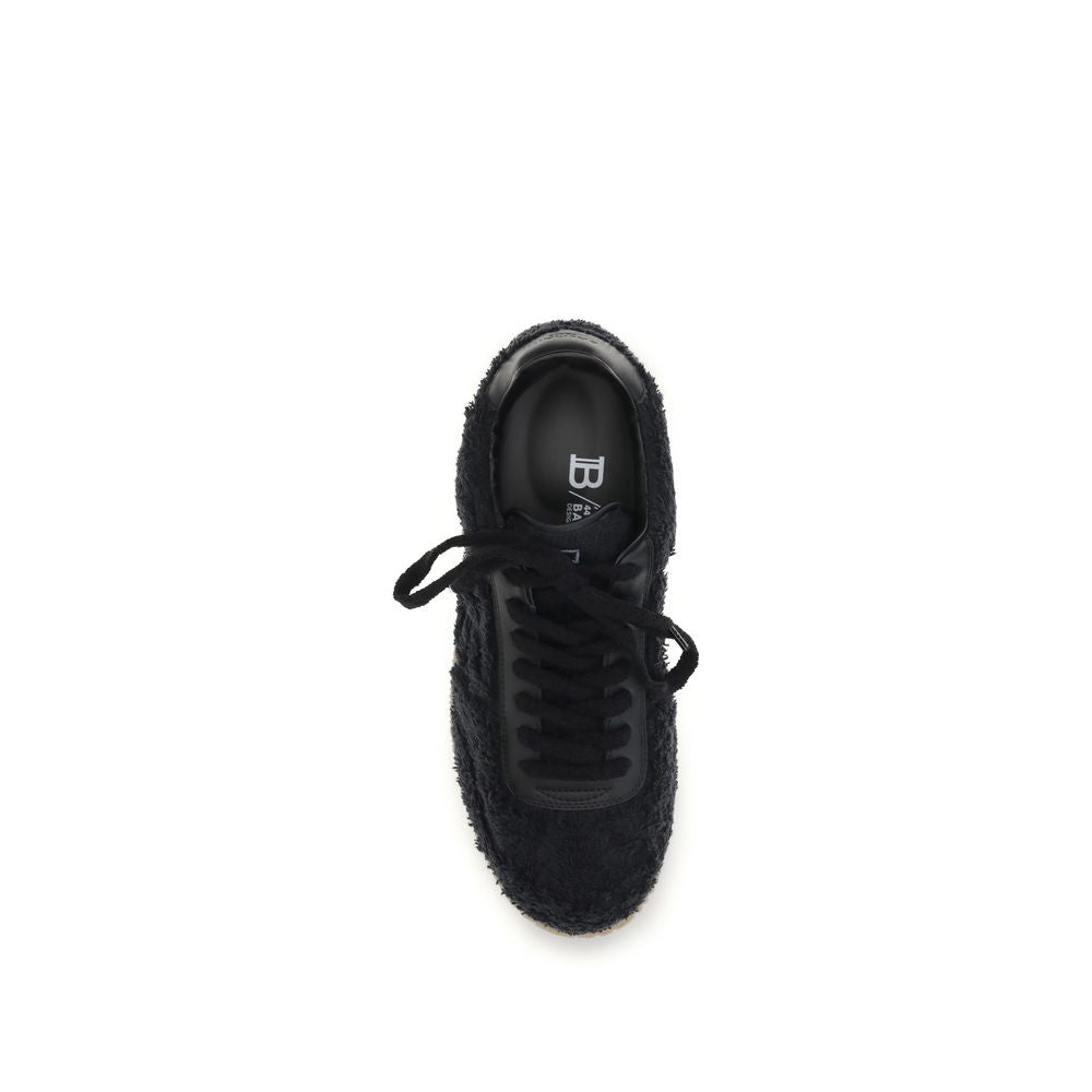 Balmain Black Suede Leather Low Top Sneakers Curated Luxury Accessories by Orvyn