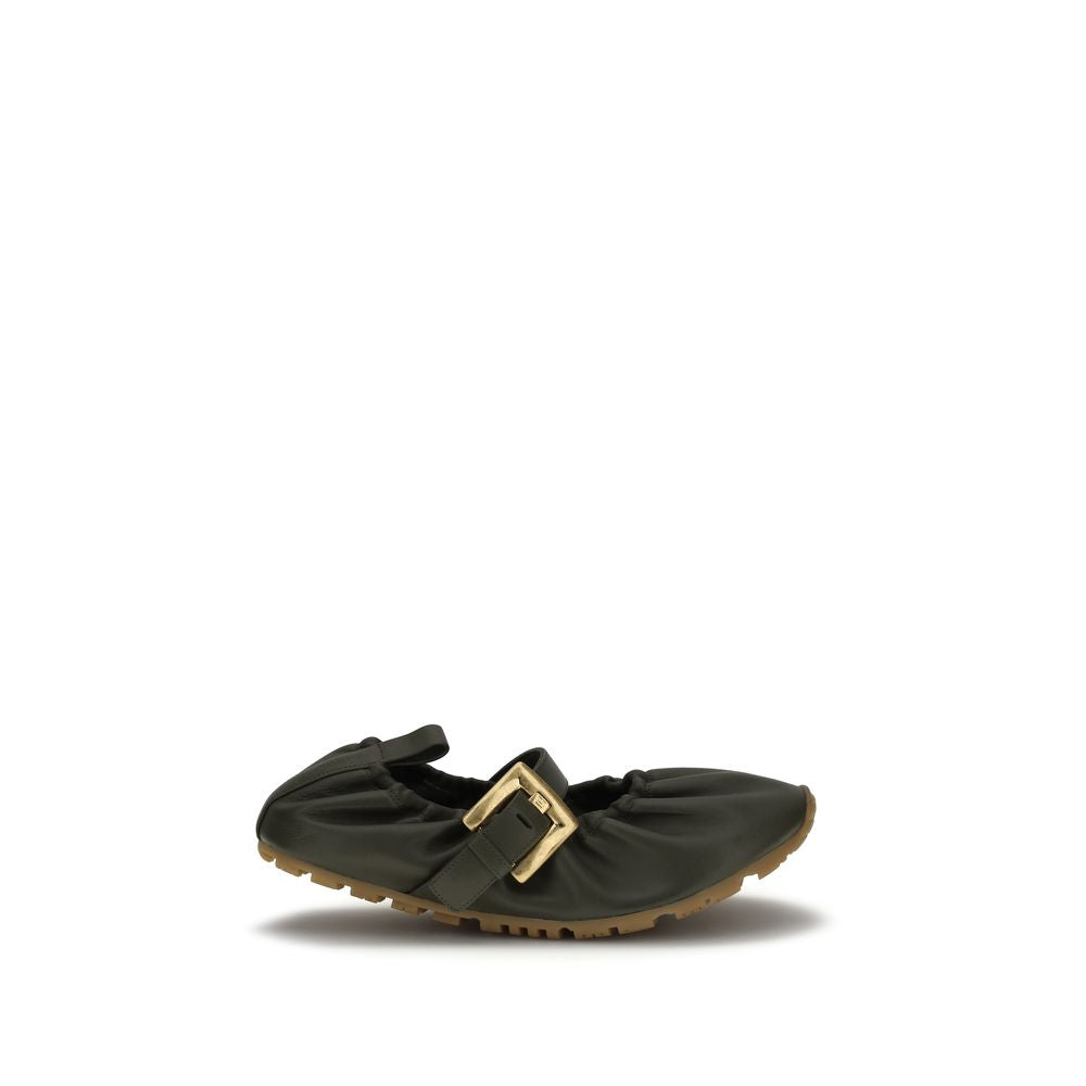 Balmain Bicolor Buckle Strap Ballerinas Mini Flats multicolor