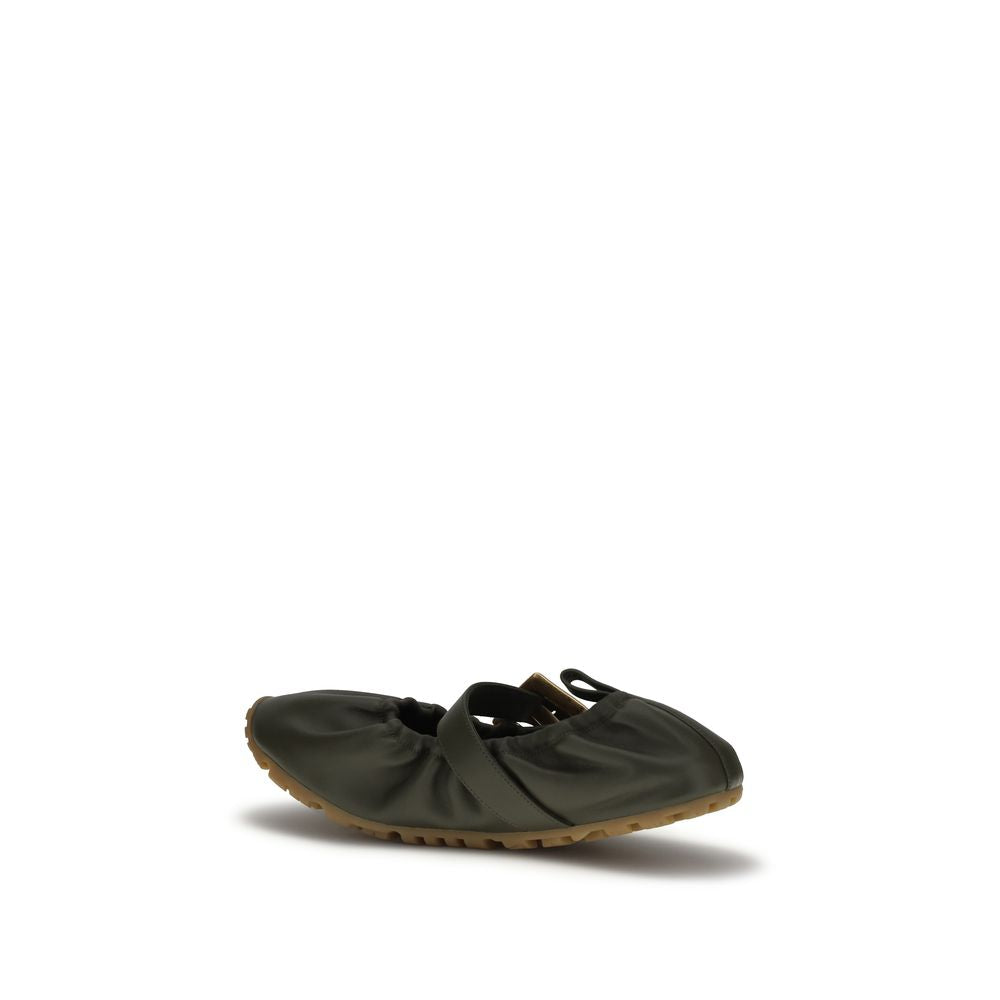 Balmain Bicolor Buckle Strap Ballerinas Mini Flats multicolor