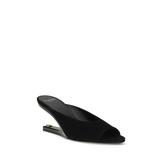 Balmain Black 'Slip-On' Mules schwarz
