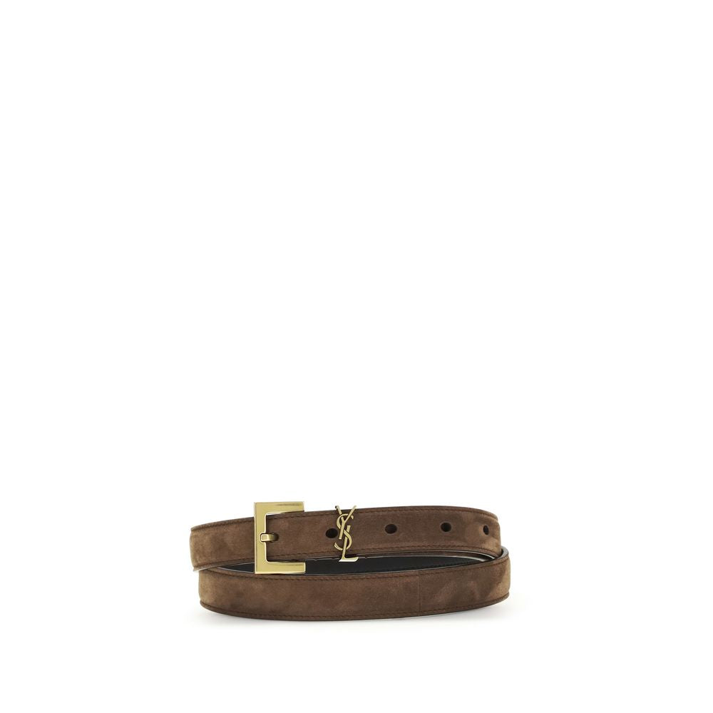 Saint Laurent Brown Cassandre Slim Belt braun