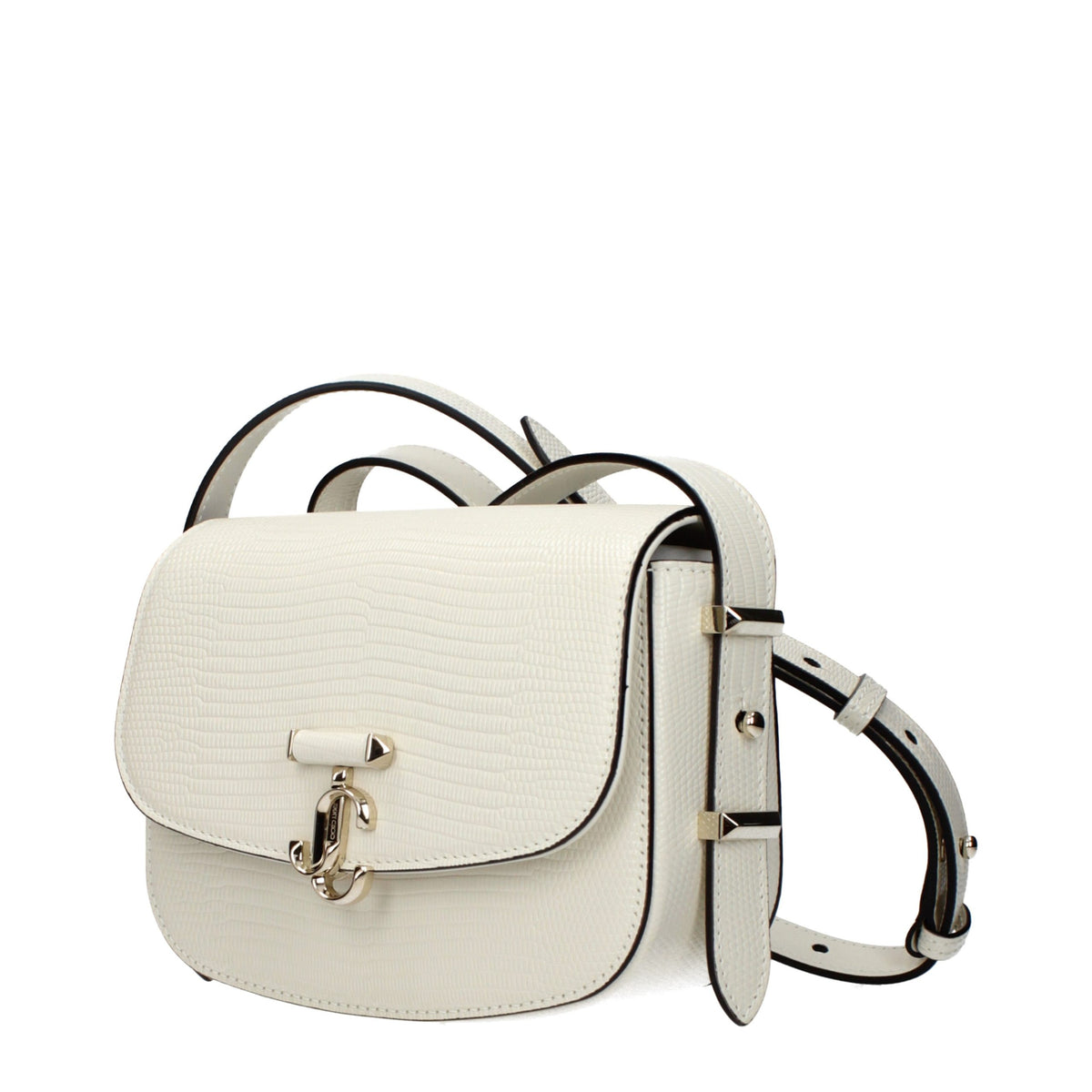Jimmy Choo White Leather Shoulder Bag Bags weiss