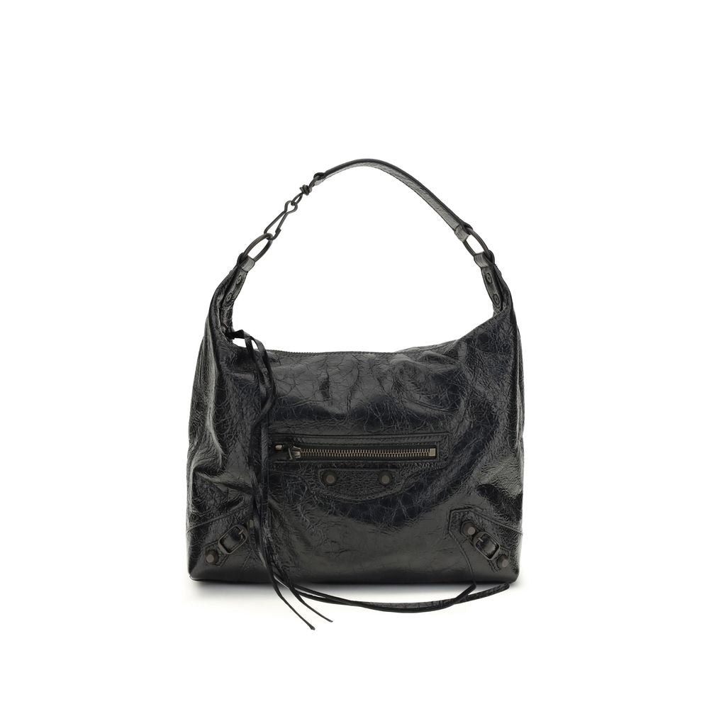 Balenciaga Black Lamb Ovis Aries Aries Shoulder Bag Curated Luxury Accessories by Orvyn