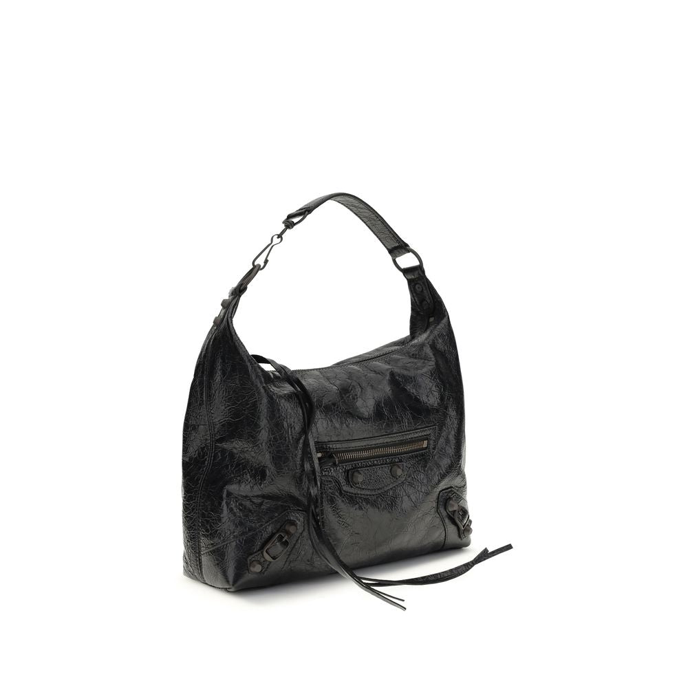 Balenciaga Black Lamb Ovis Aries Aries Shoulder Bag Curated Luxury Accessories by Orvyn