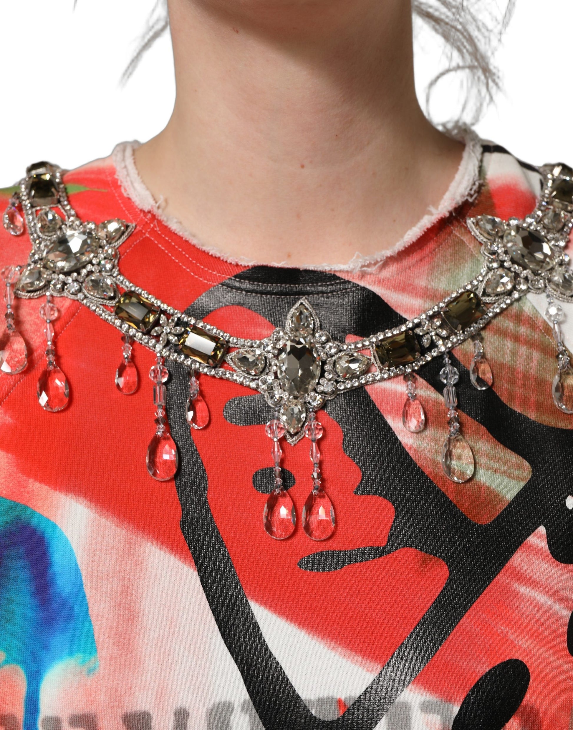 Dolce & Gabbana Multicolor Embellished Graffiti Sweatshirt Curated Luxury Accessories by Orvyn