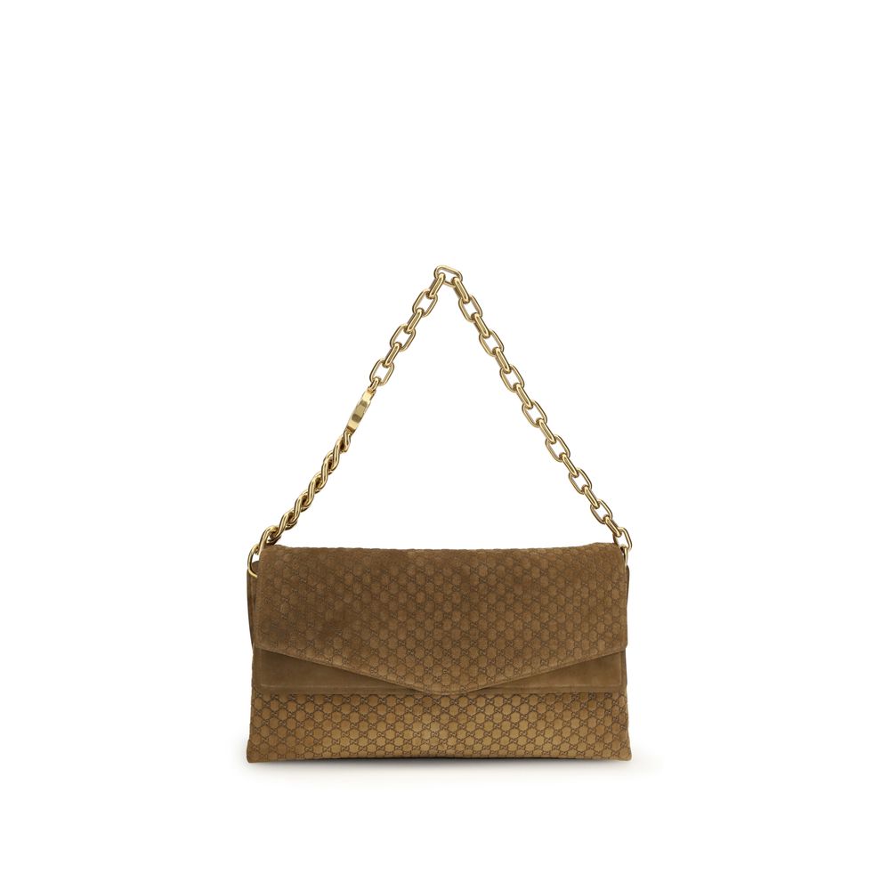 Gucci Brown Suede Leather Handbag Curated Luxury Accessories by Orvyn