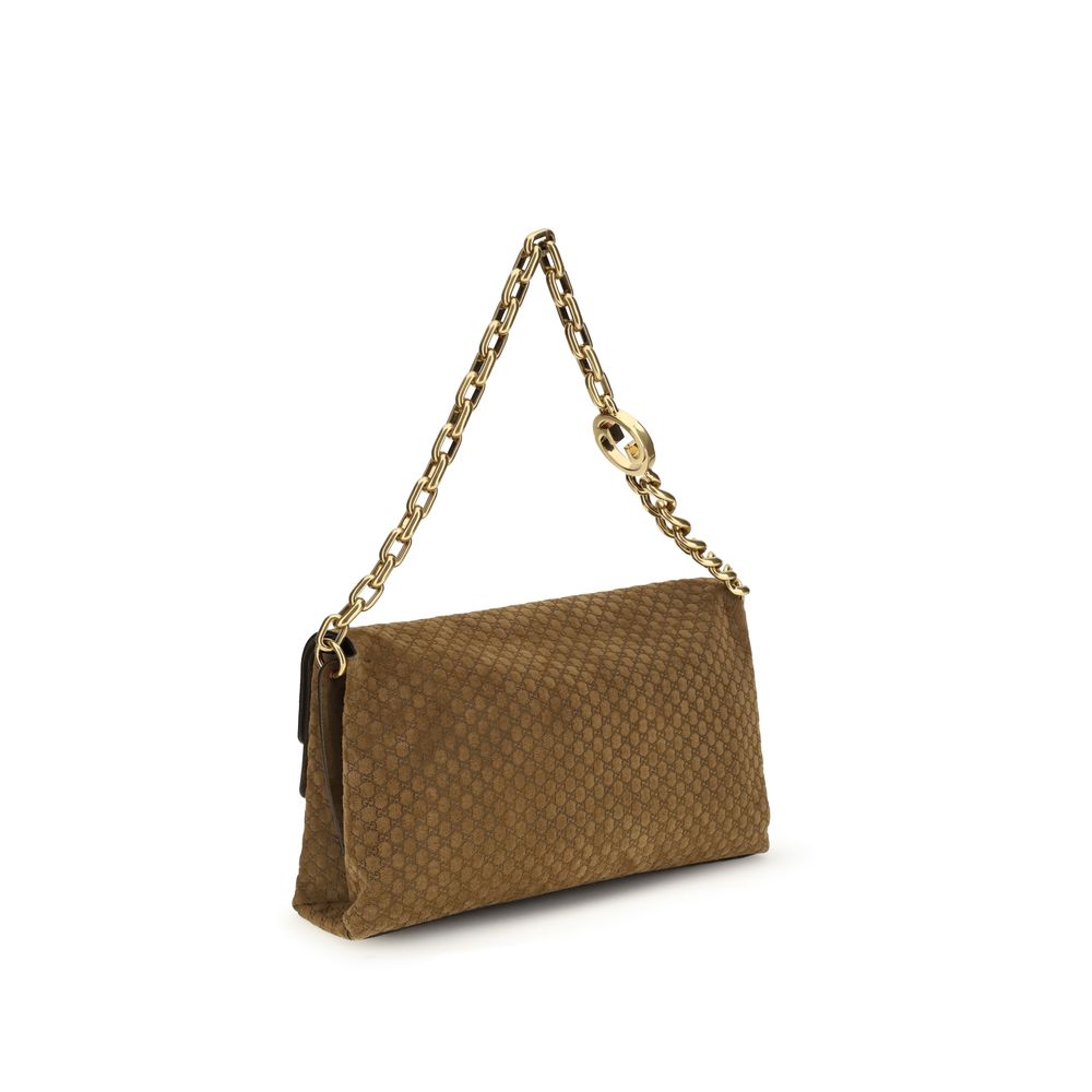 Gucci Brown Suede Leather Handbag Curated Luxury Accessories by Orvyn