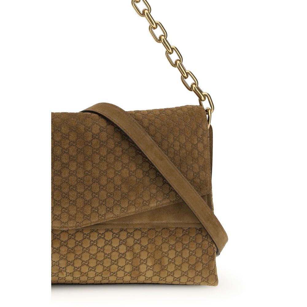 Gucci Brown Suede Leather Handbag Curated Luxury Accessories by Orvyn