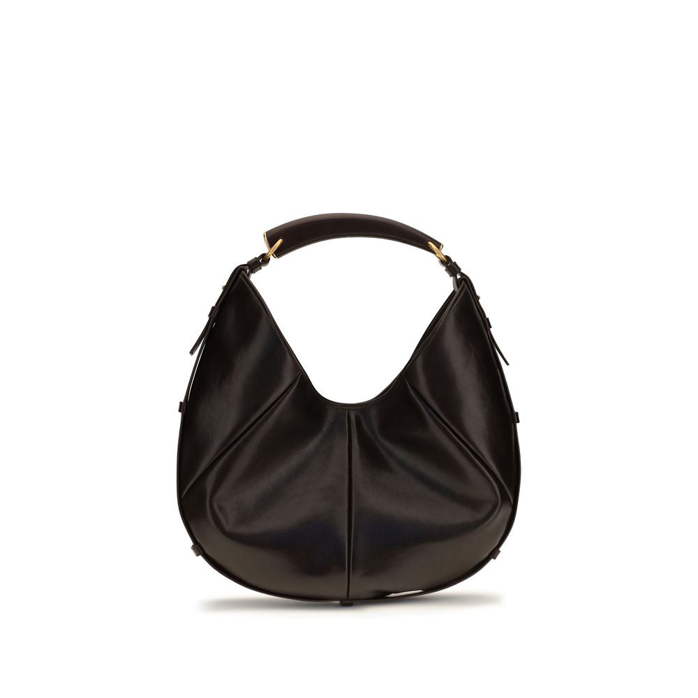 Saint Laurent Brown Calf Leather Bos Taurus Shoulder Bag Curated Luxury Accessories by Orvyn