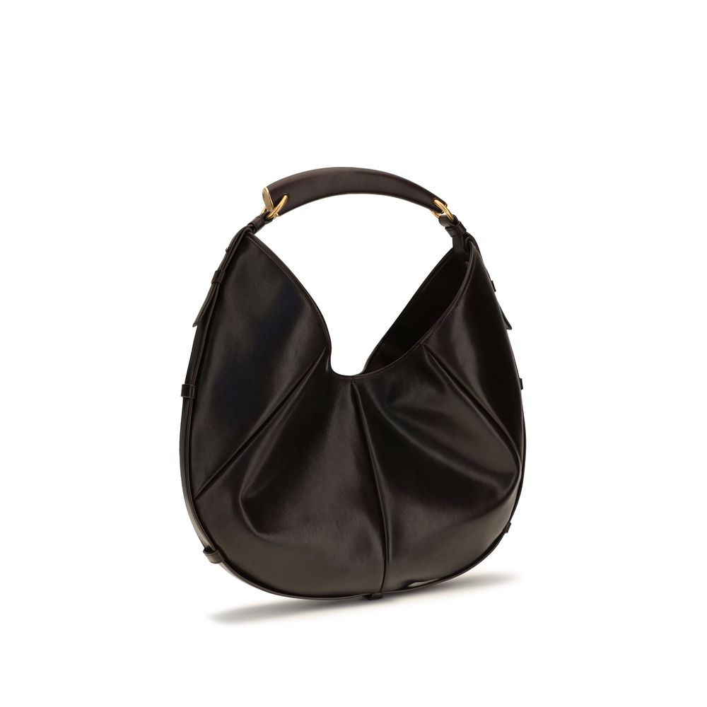 Saint Laurent Brown Calf Leather Bos Taurus Shoulder Bag Curated Luxury Accessories by Orvyn
