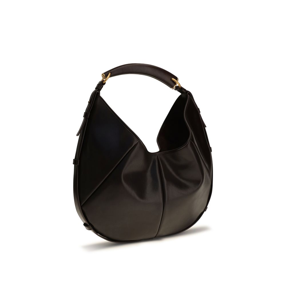 Saint Laurent Brown Calf Leather Bos Taurus Shoulder Bag Curated Luxury Accessories by Orvyn