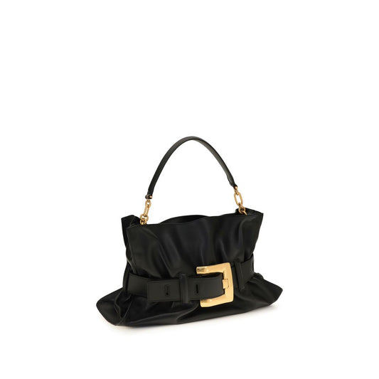 Balmain Black Calf Leather Bos Taurus Shoulder Bag