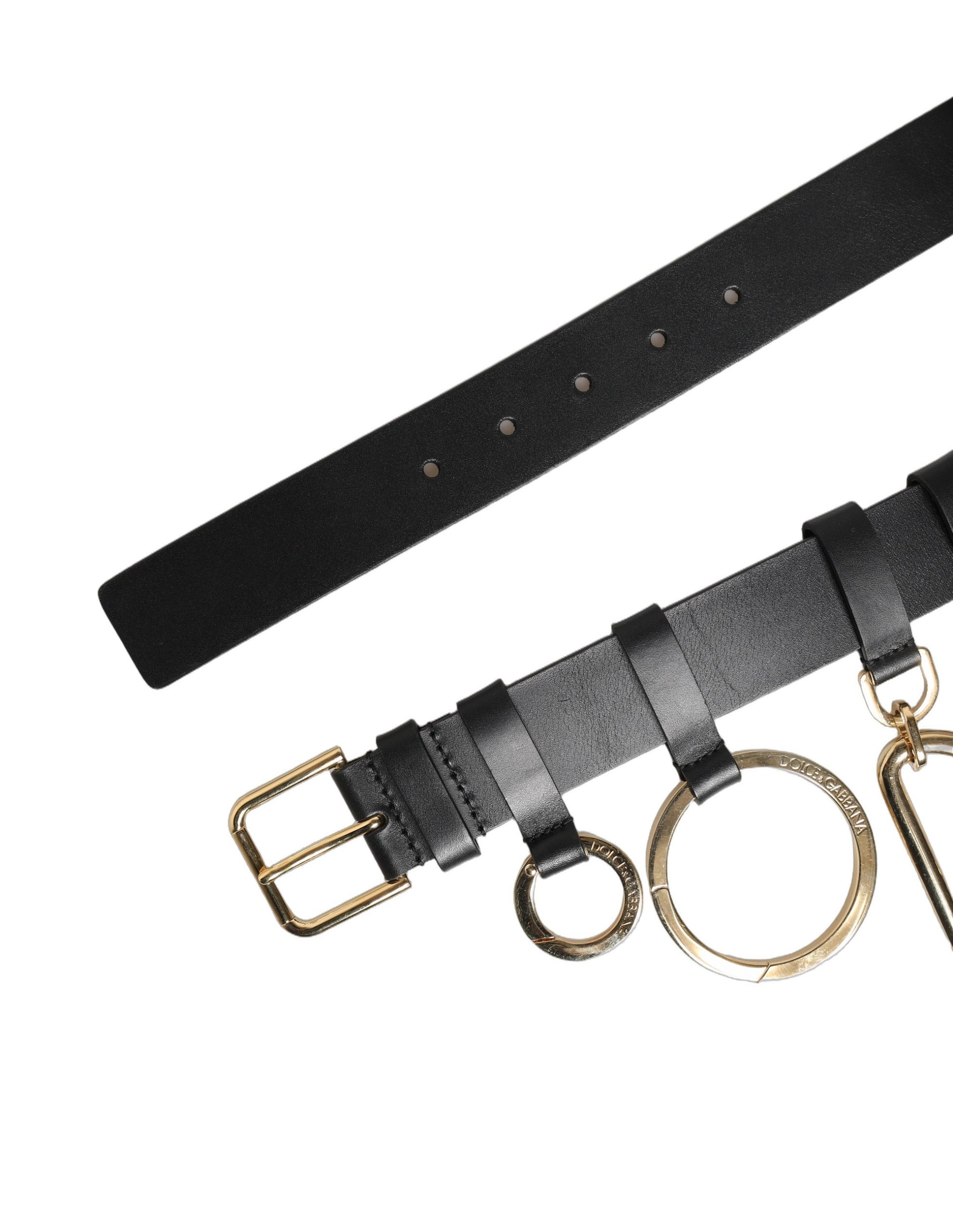 Dolce & Gabbana Black Calf Leather Gold Metal Buckle Men Belt Curated Luxury Accessories by Orvyn
