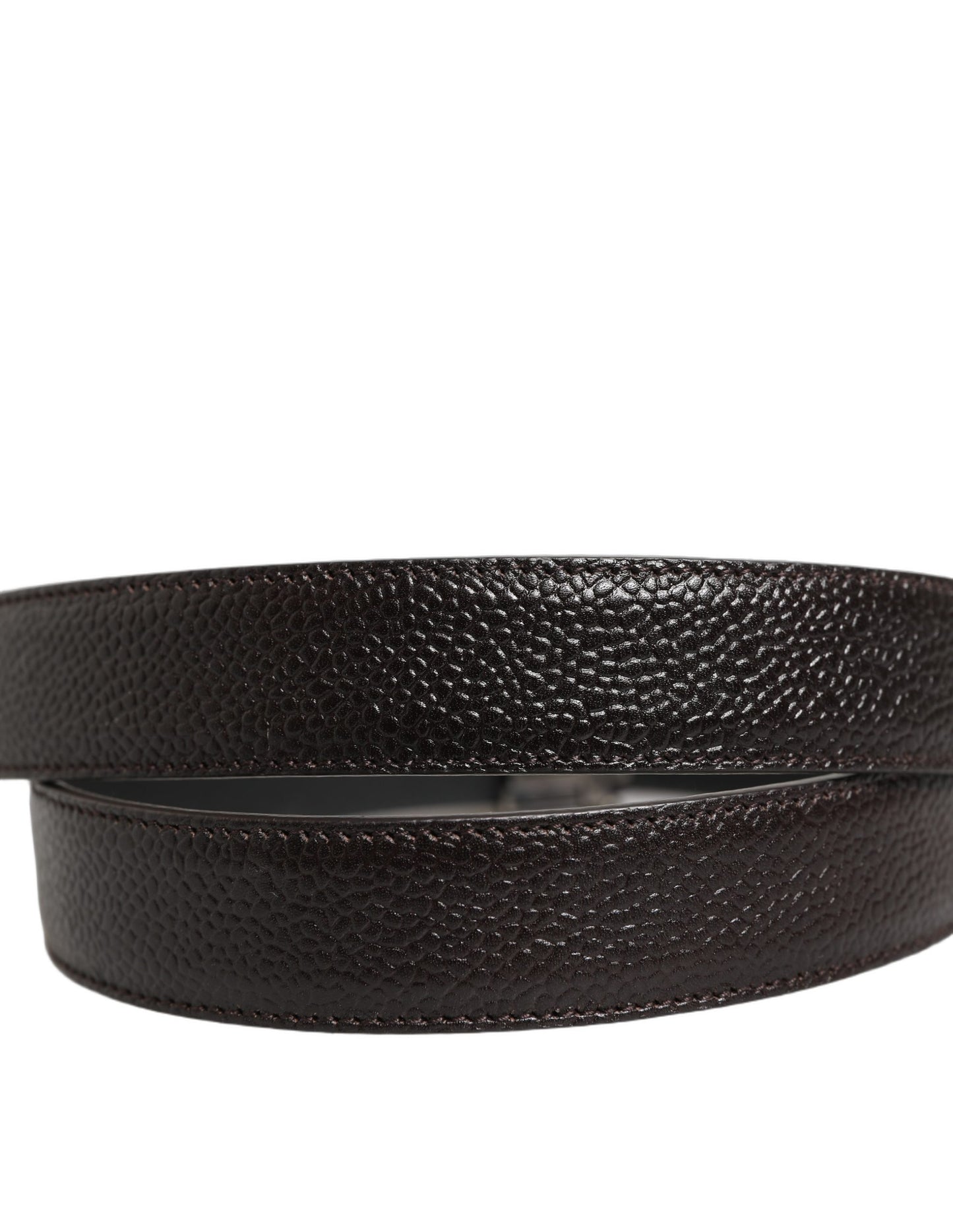 Dolce & Gabbana Brown Calf Leather Vintage Style Silver Buckle Belt Curated Luxury Accessories by Orvyn
