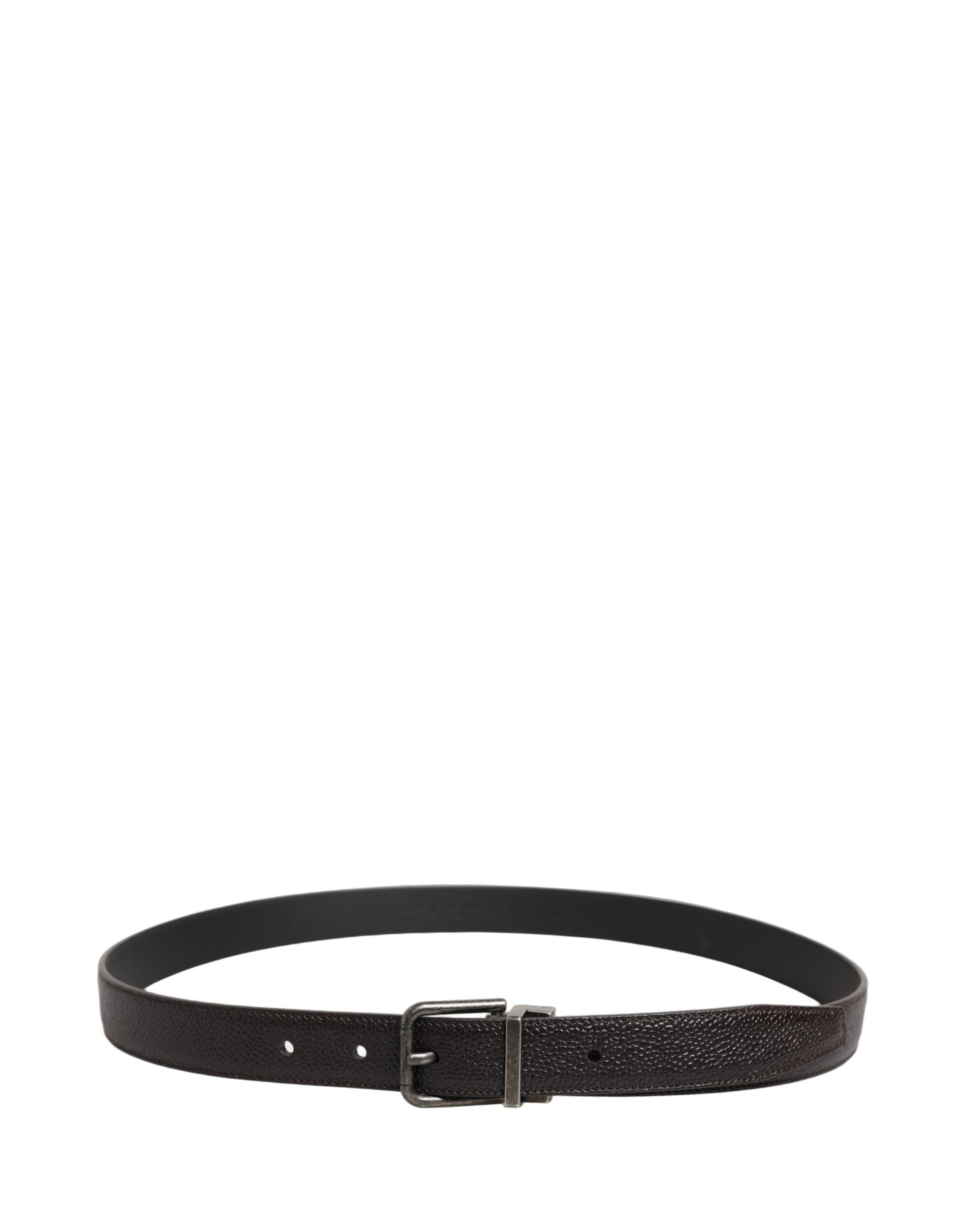 Dolce & Gabbana Brown Calf Leather Vintage Style Silver Buckle Belt Curated Luxury Accessories by Orvyn