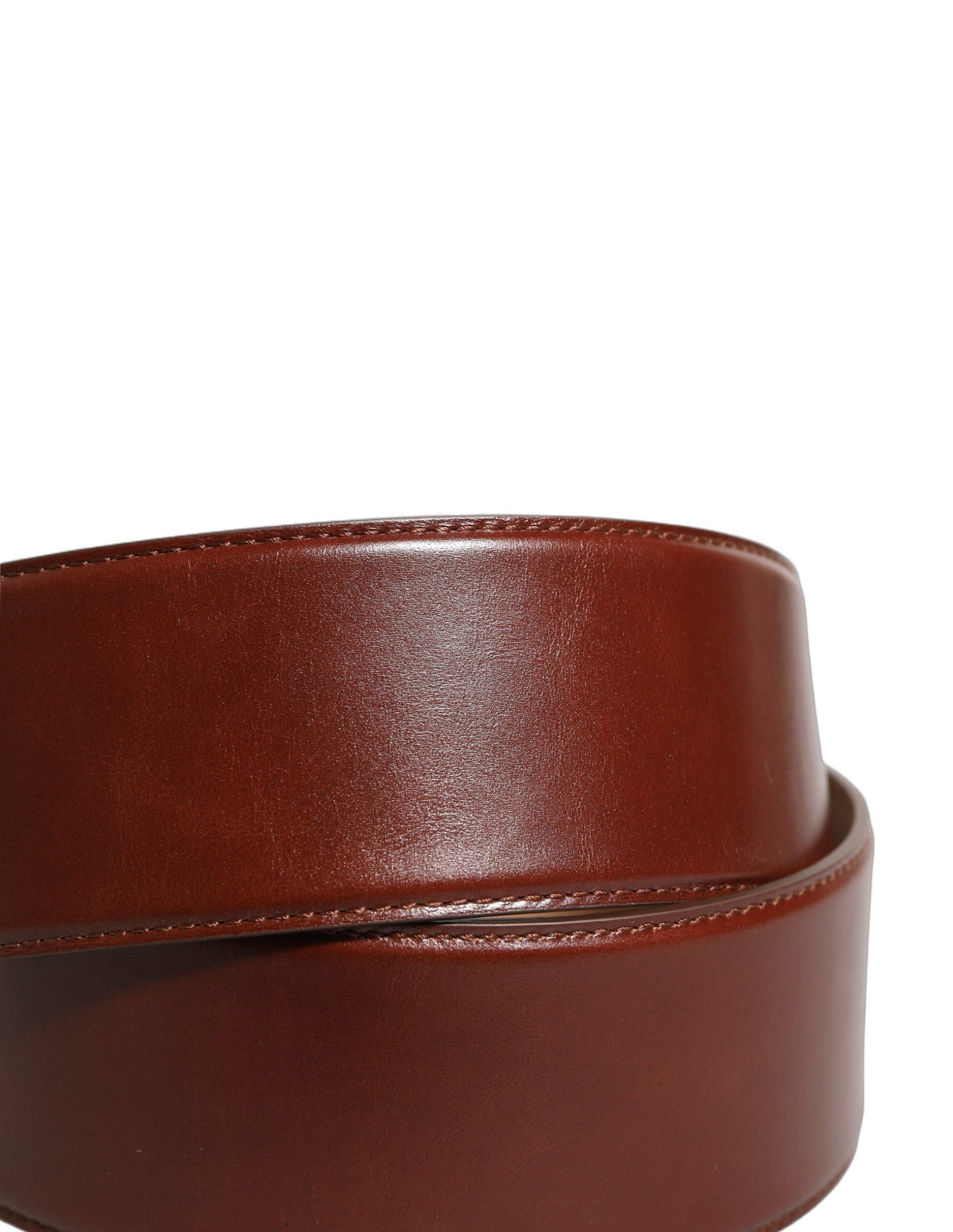 Dolce & Gabbana Brown Calfskin Leather Gold Metal Buckle Belt Curated Luxury Accessories by Orvyn