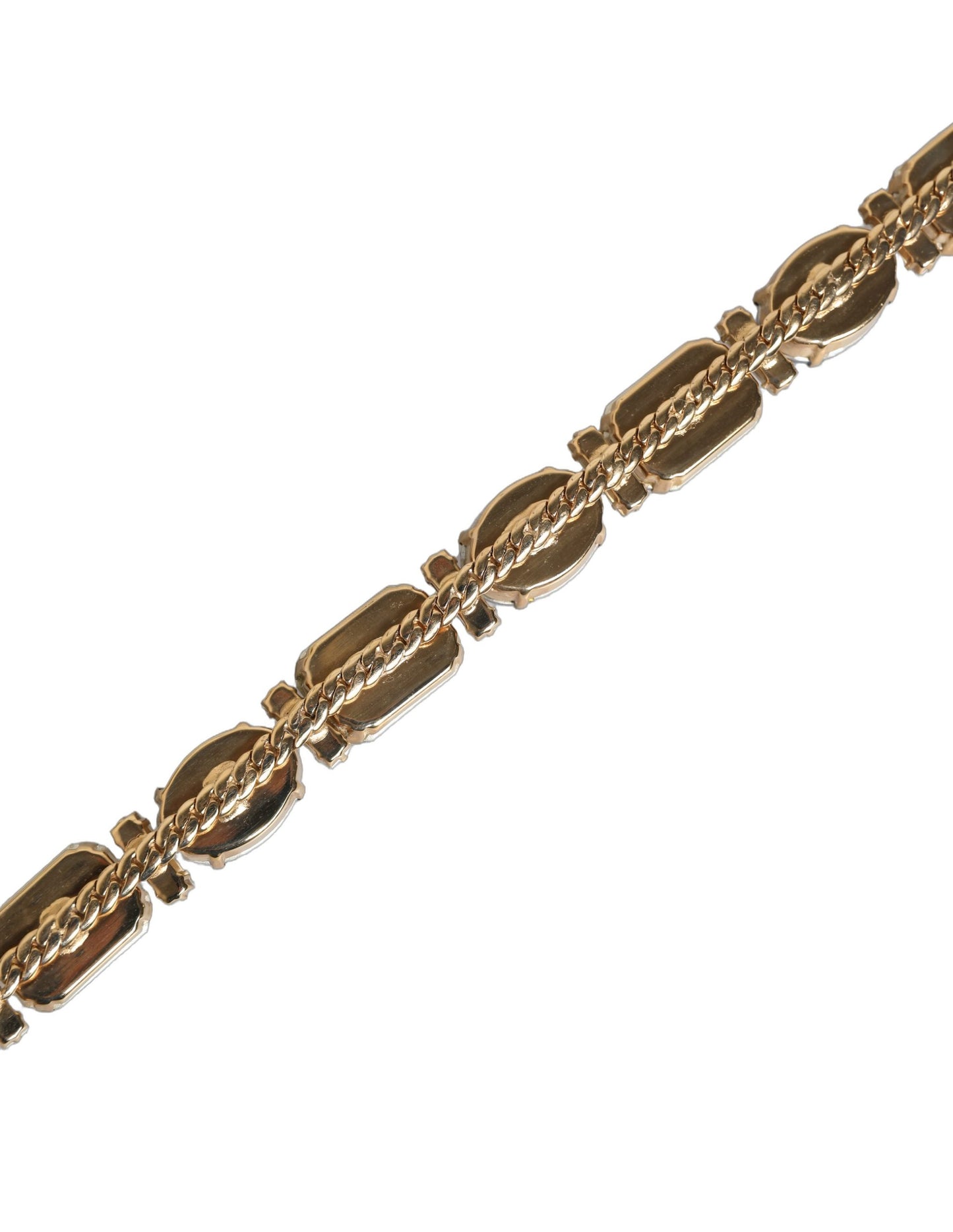 Dolce & Gabbana Blue Leather Crystal Chain Embellished Belt Curated Luxury Accessories by Orvyn
