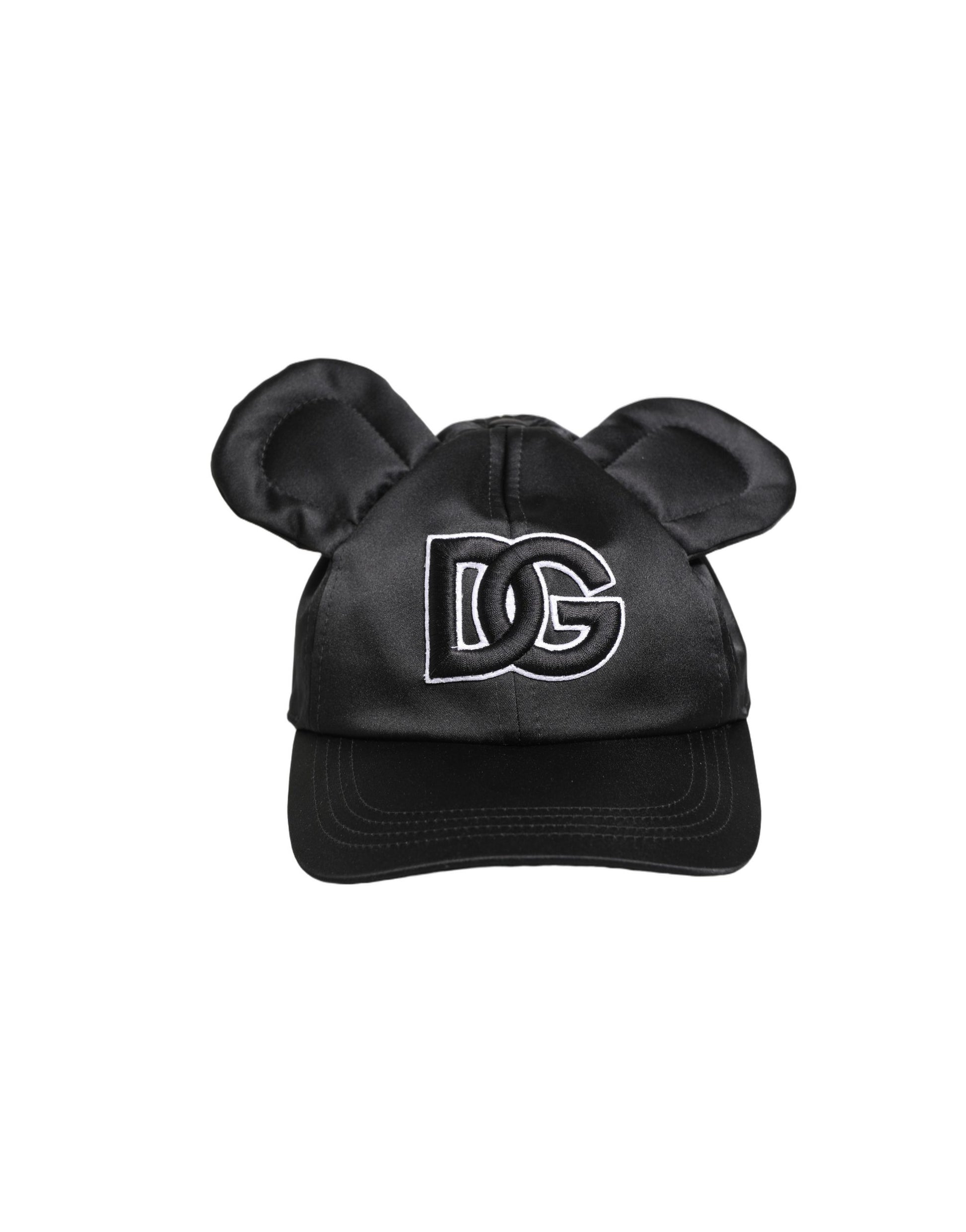 Dolce & Gabbana Men Black Velvet Animal Ears Baseball Cap Hat Curated Luxury Accessories by Orvyn