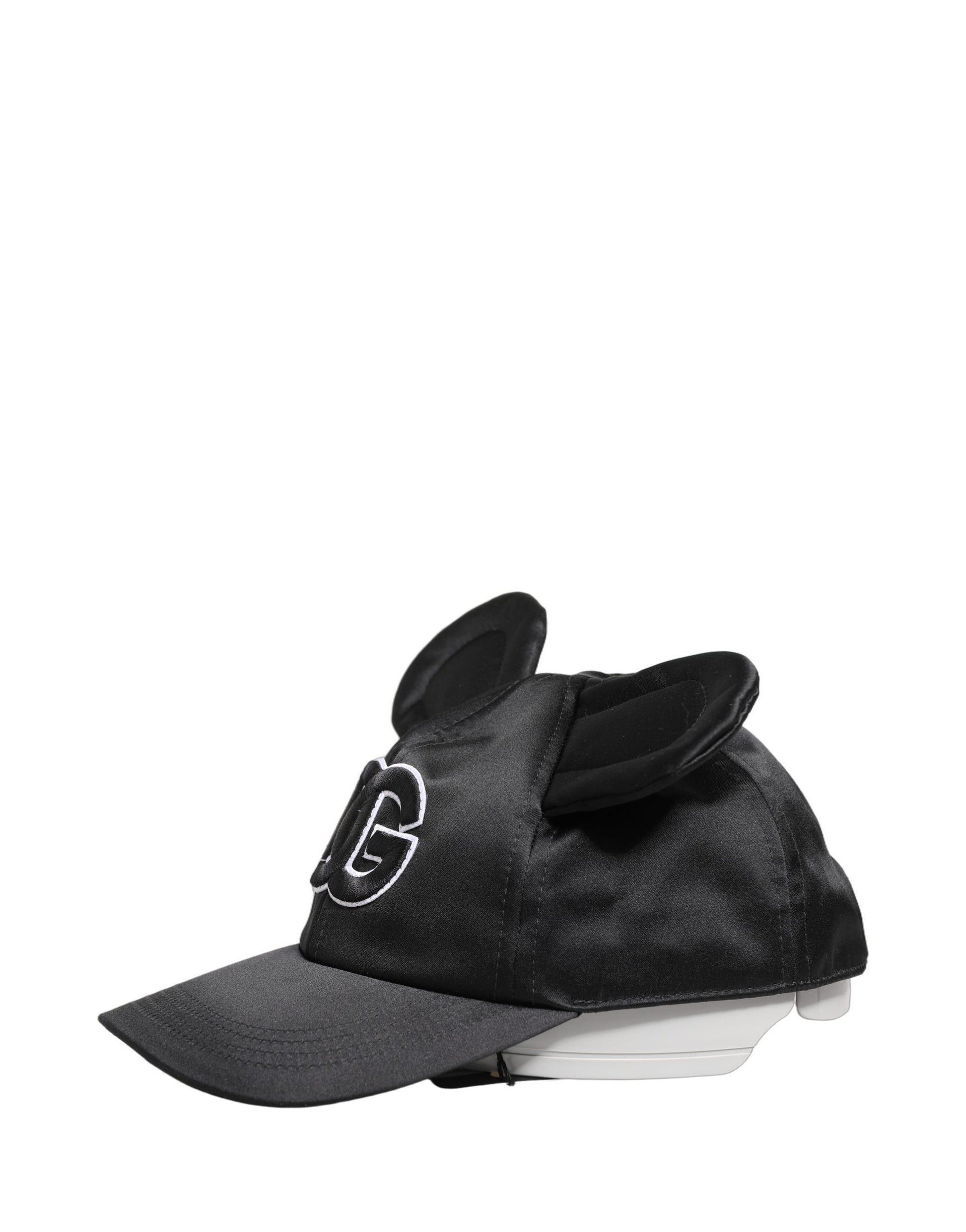 Dolce & Gabbana Men Black Velvet Animal Ears Baseball Cap Hat Curated Luxury Accessories by Orvyn