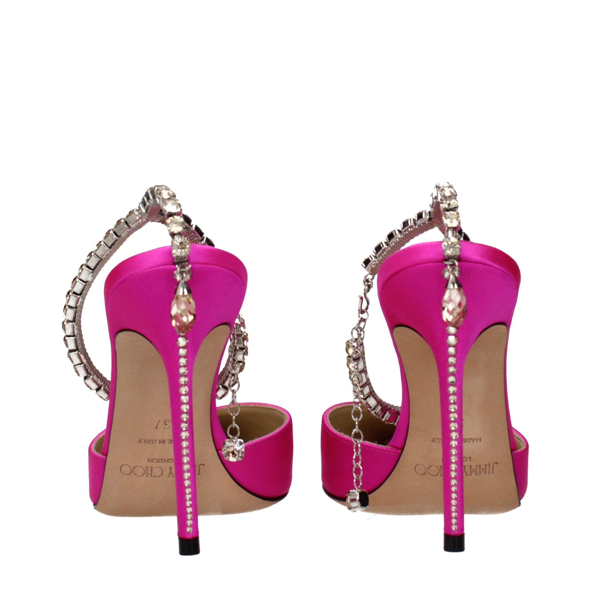Jimmy Choo Pink Satin Stiletto Heel Sandals Curated Luxury Accessories by Orvyn