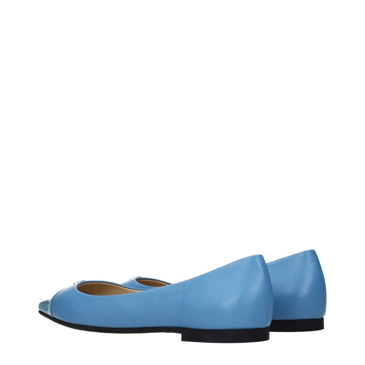 Jimmy Choo Light Blue Leather Ballet Flats blau