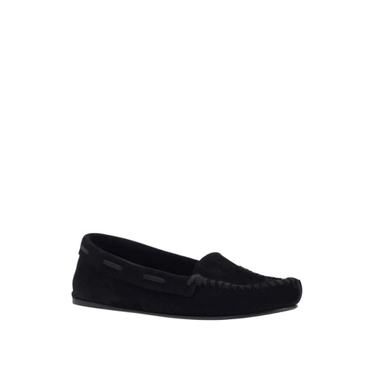 The Row Black Calfskin Flats Curated Luxury Accessories by Orvyn