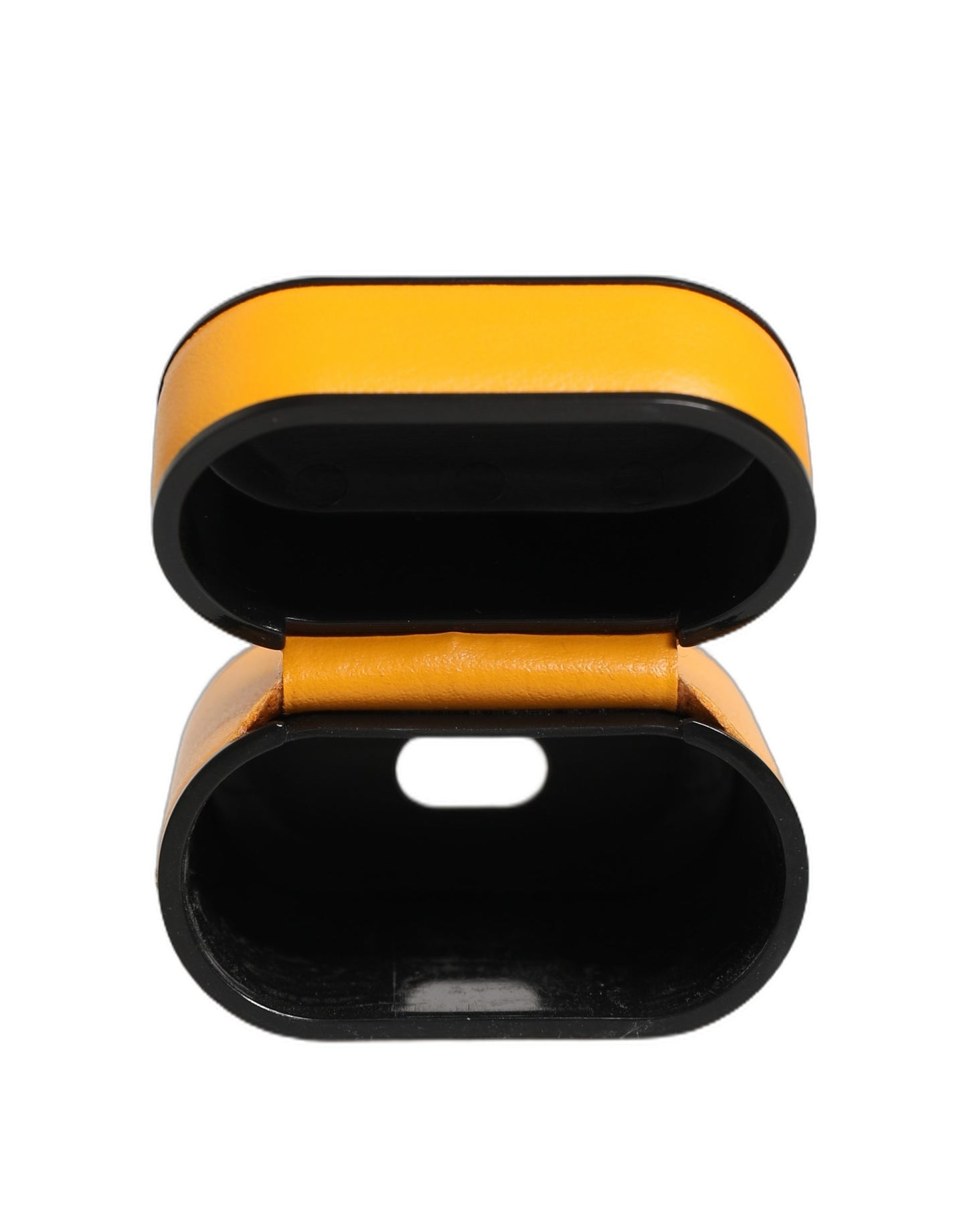 Dolce & Gabbana Case Yellow Calf Leather Logo Flip Holder Strap Airpods Curated Luxury Accessories by Orvyn
