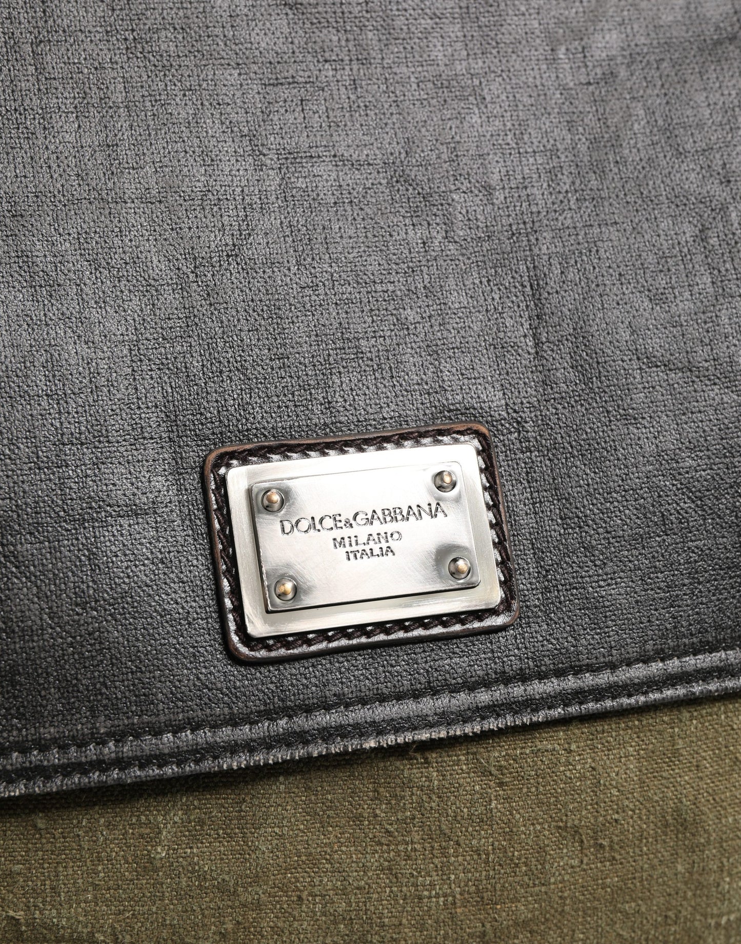 Dolce & Gabbana Military Green Two Tone Messenger Shoulder Borse Men Bag Curated Luxury Accessories by Orvyn