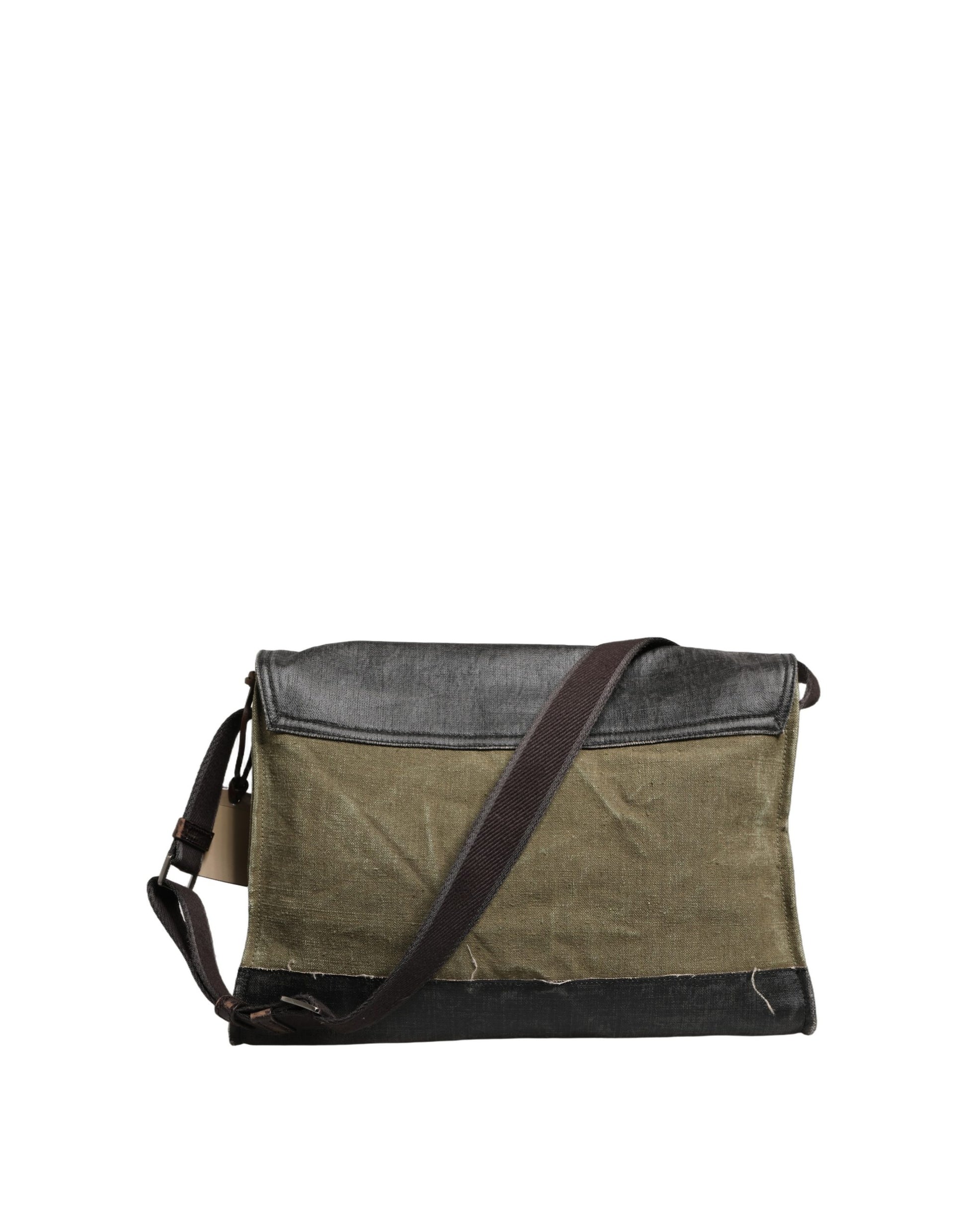 Dolce & Gabbana Military Green Two Tone Messenger Shoulder Borse Men Bag Curated Luxury Accessories by Orvyn
