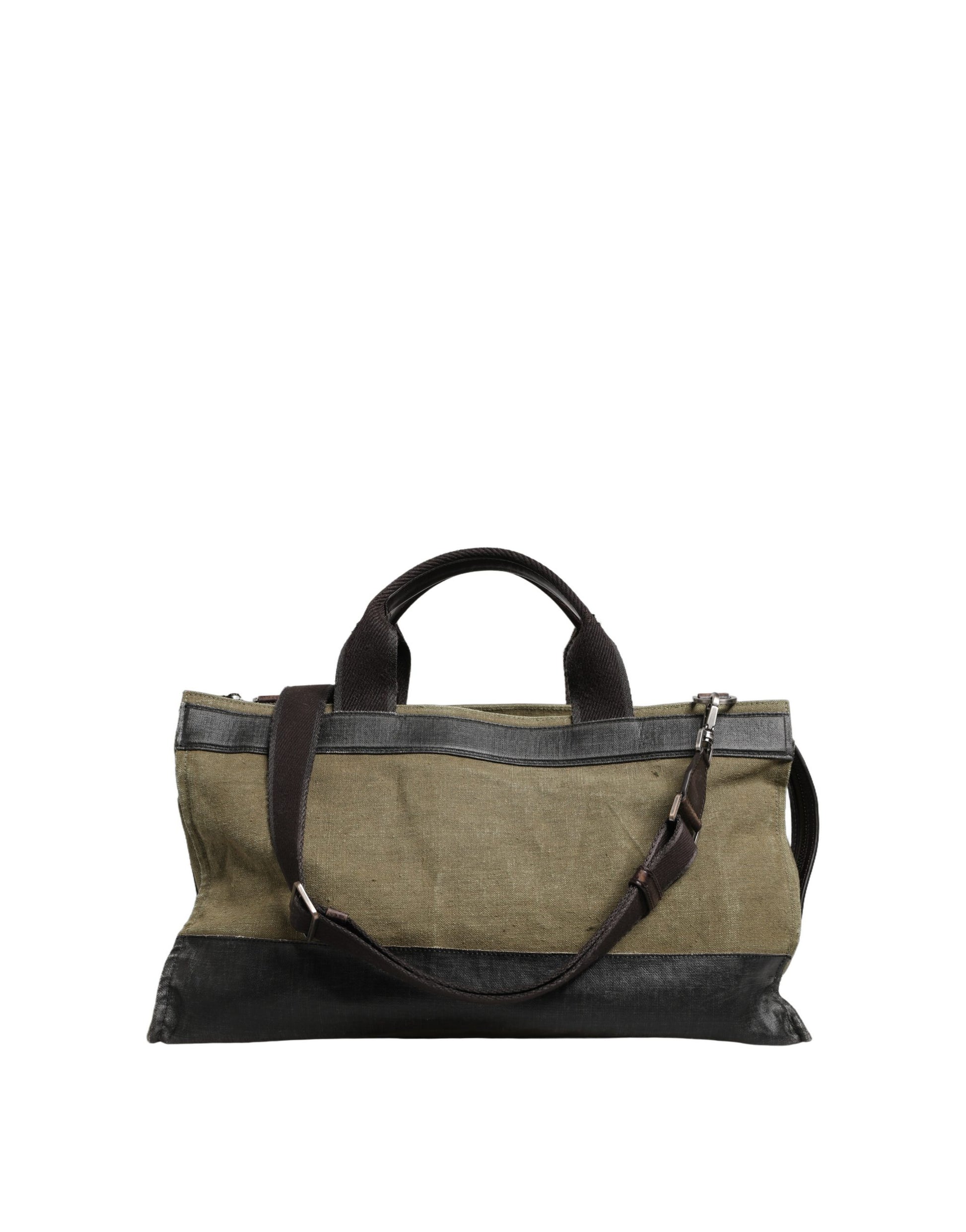 Dolce & Gabbana Military Green Two Tone Tote Duffel Shoulder Borse Bag Curated Luxury Accessories by Orvyn