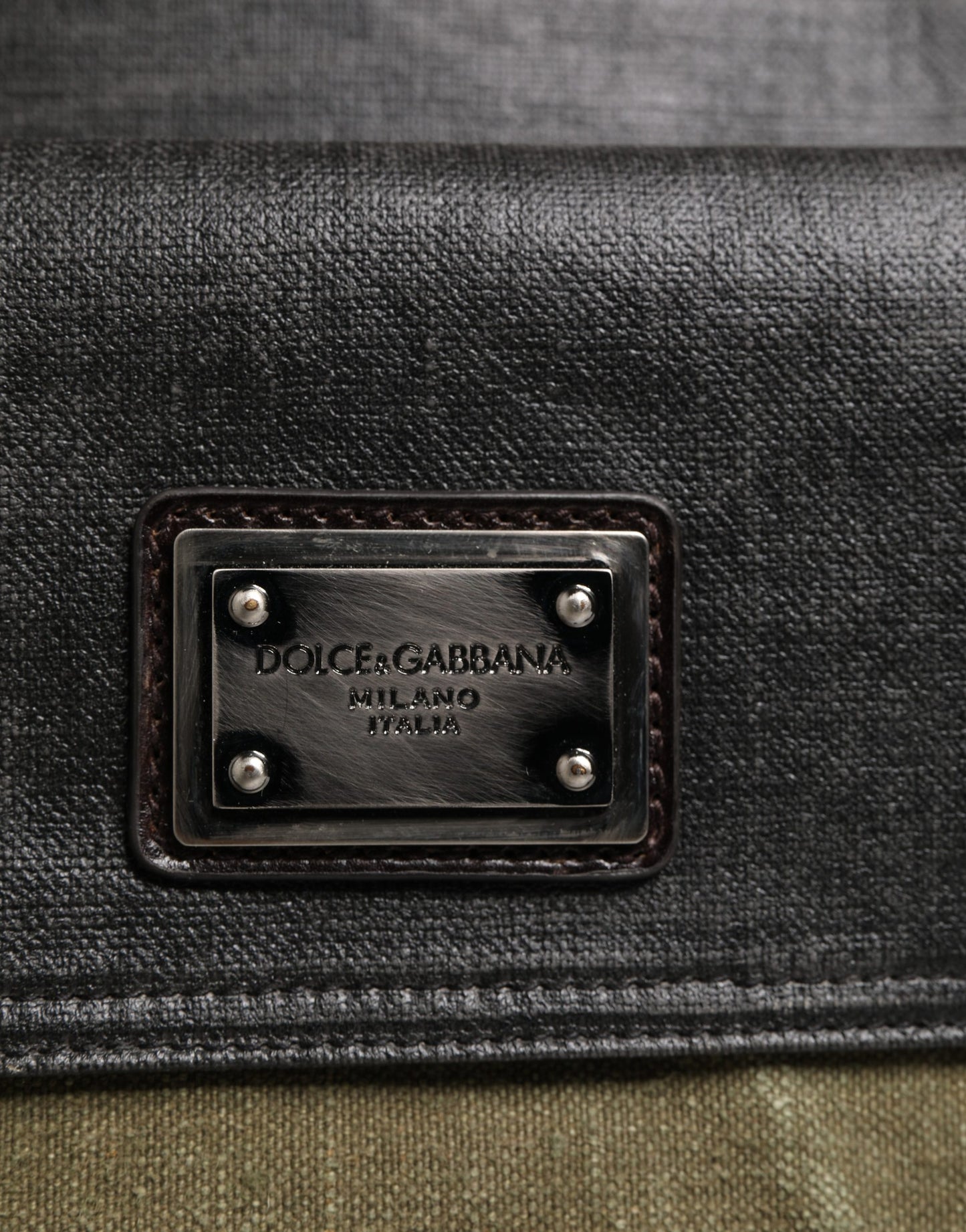 Dolce & Gabbana Military Green Two Tone Tote Duffel Shoulder Borse Bag Curated Luxury Accessories by Orvyn