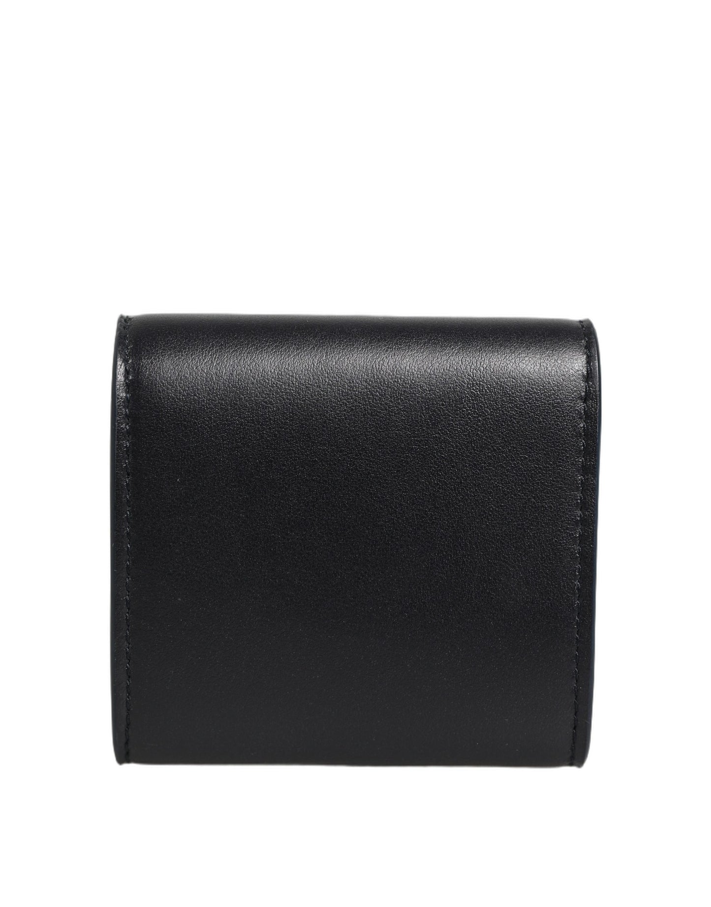 Dolce & Gabbana Black Calfskin Leather Logo Print Bifold CoinPurse Wallet Curated Luxury Accessories by Orvyn