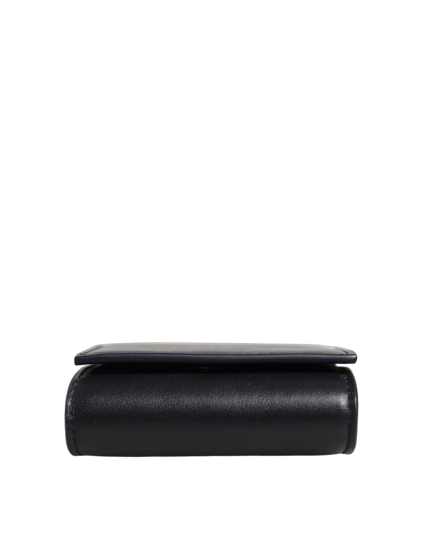Dolce & Gabbana Black Calfskin Leather Logo Print Bifold CoinPurse Wallet Curated Luxury Accessories by Orvyn