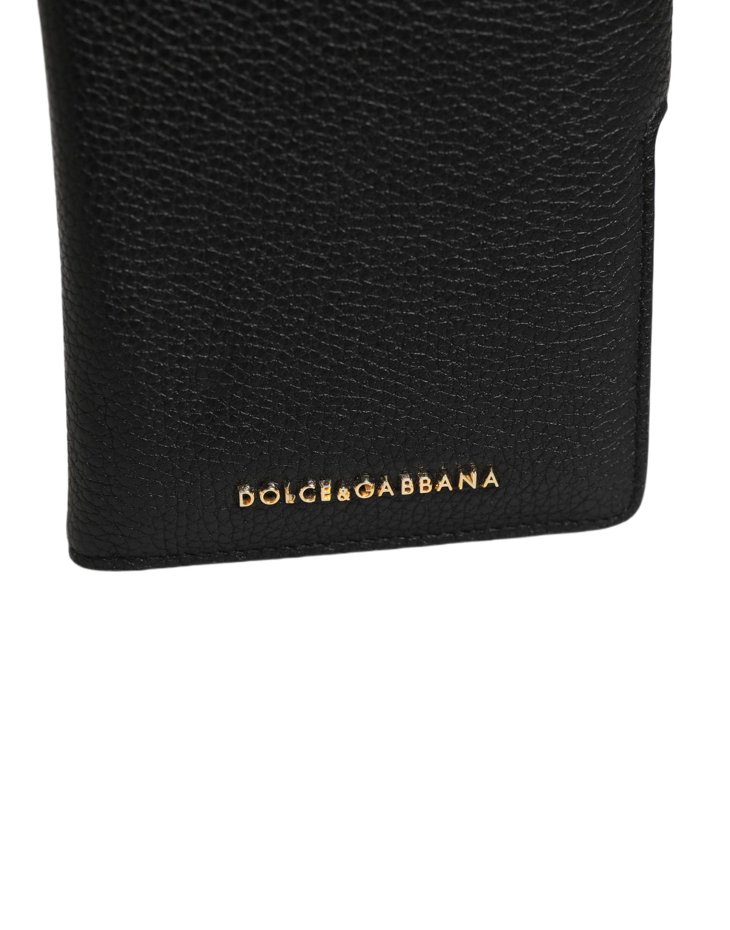 Dolce & Gabbana Case Flip Cover Black Calf Leather iPhone11 PRO Phone Curated Luxury Accessories by Orvyn