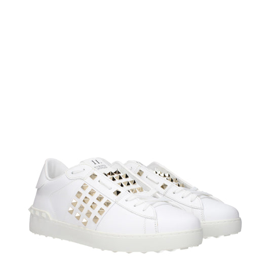 Valentino Garavani White Leather Low Top Sneakers weiss