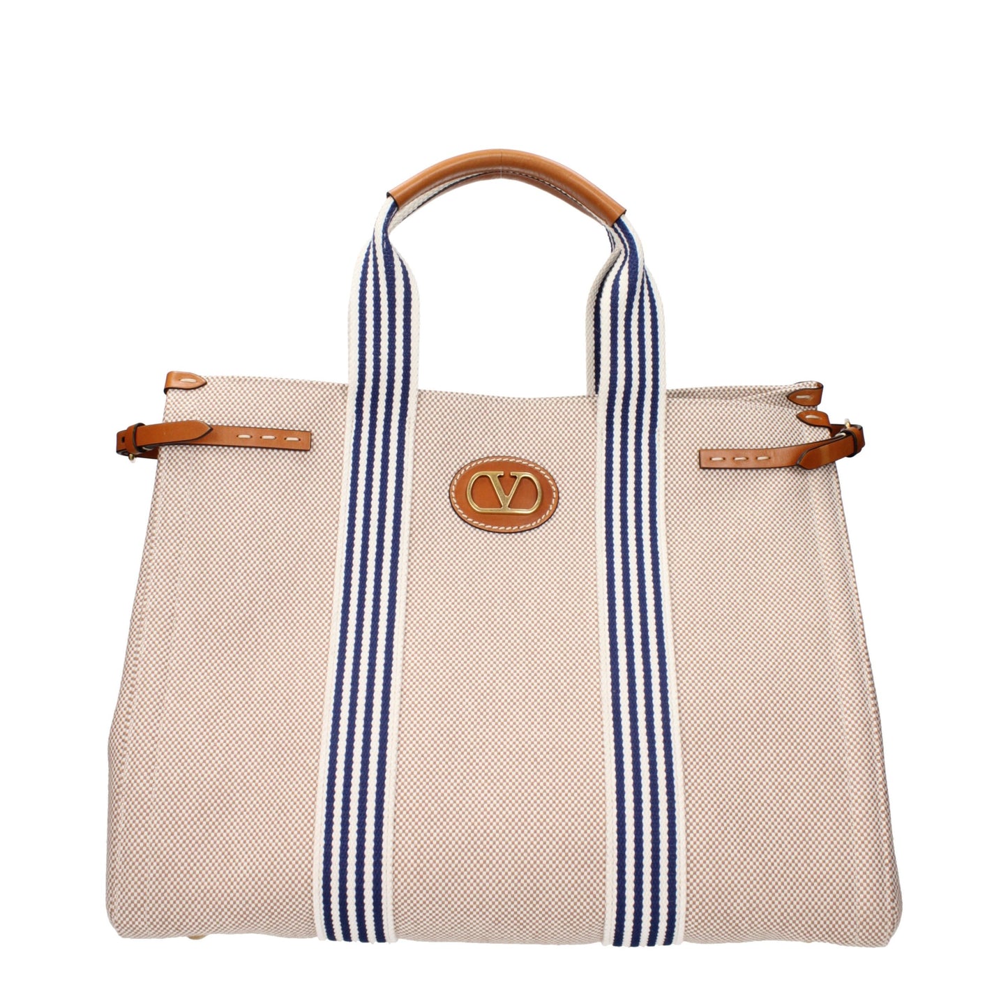 Valentino Garavani VLogo Beige Fabric Handbag curated by orvyn luxury accessories