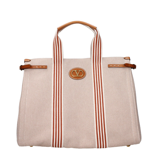 Valentino Garavani VLogo Beige Fabric Handbag curated by orvyn luxury accessories