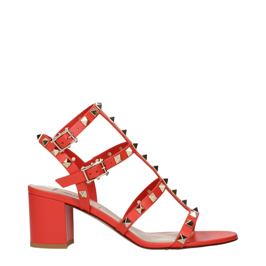 Valentino Garavani Orange Leather Platform Sandals Curated Luxury Accessories by Orvyn