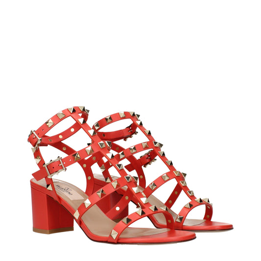 Valentino Garavani Orange Leather Platform Sandals Curated Luxury Accessories by Orvyn
