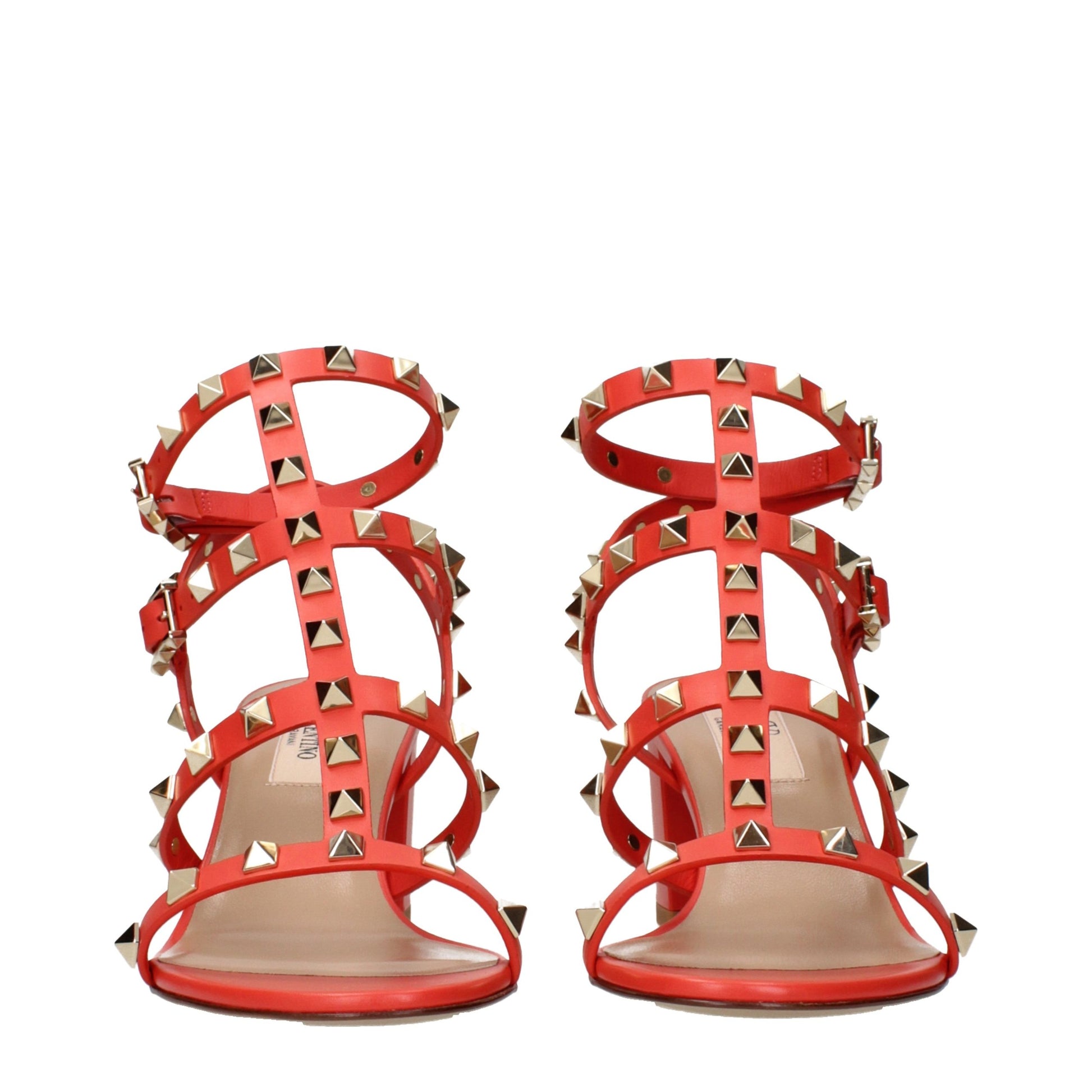Valentino Garavani Orange Leather Platform Sandals Curated Luxury Accessories by Orvyn