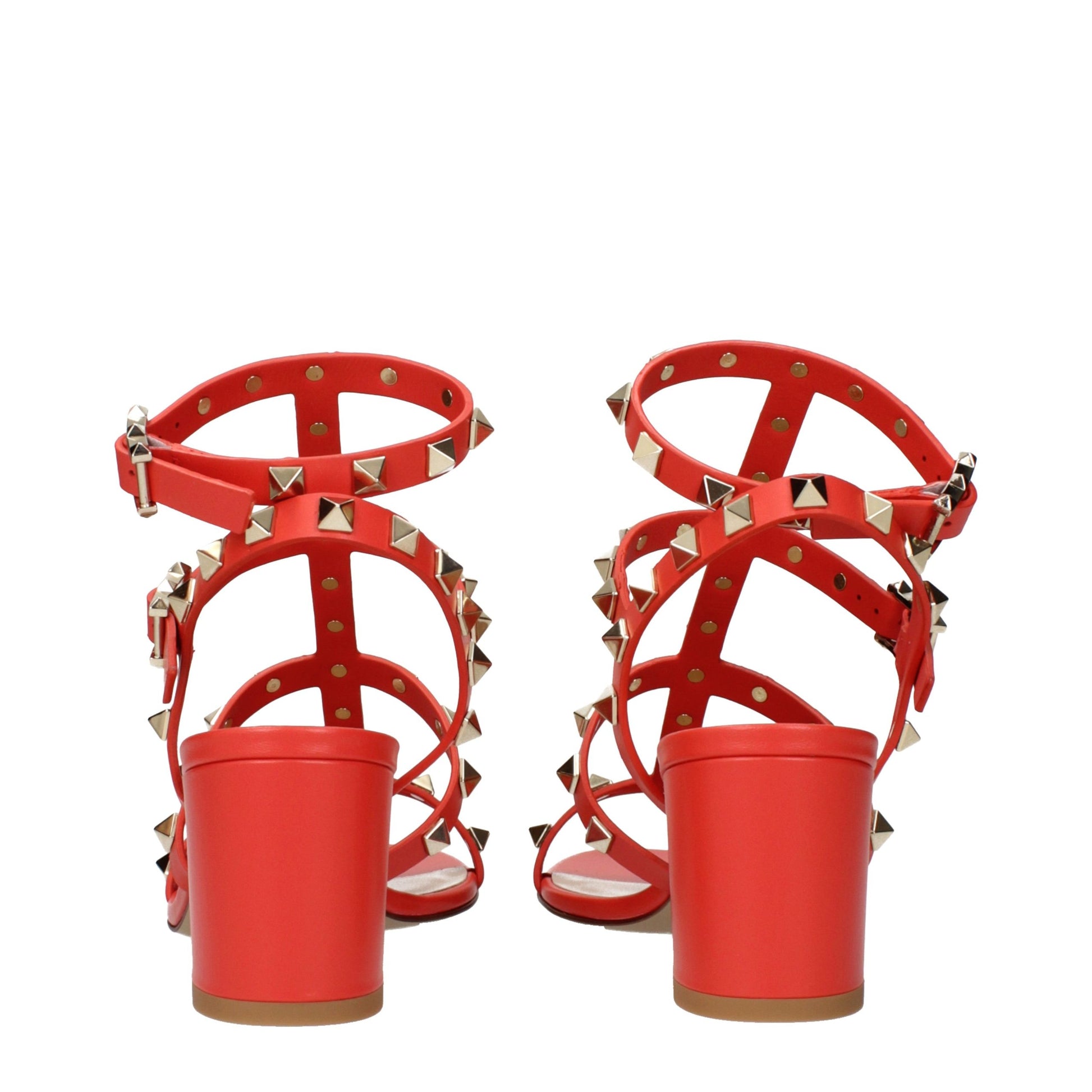 Valentino Garavani Orange Leather Platform Sandals Curated Luxury Accessories by Orvyn