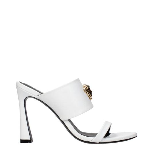 Versace White Leather Stiletto Heel Sandals Curated Luxury Accessories by Orvyn