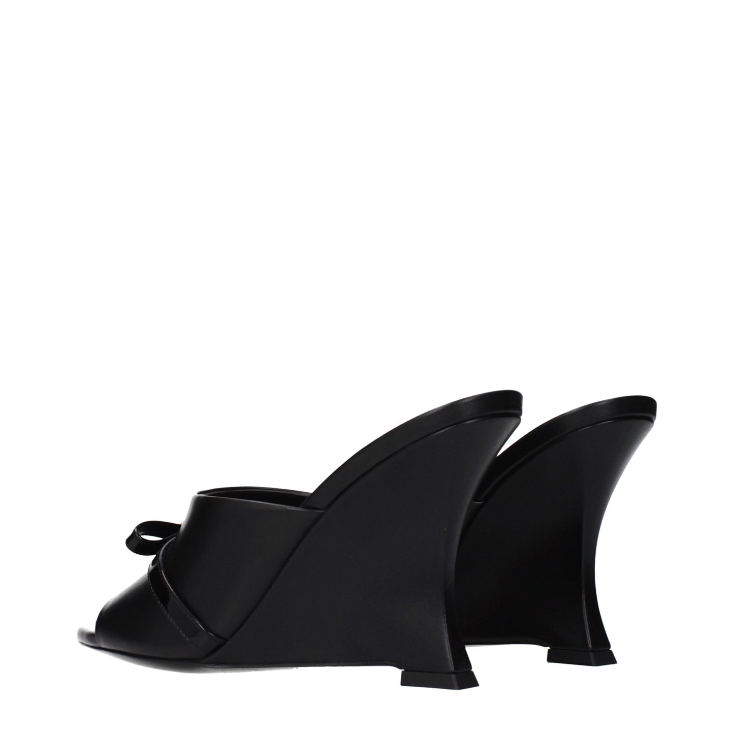 Versace Black Leather Wedge Sandals Curated Luxury Accessories by Orvyn