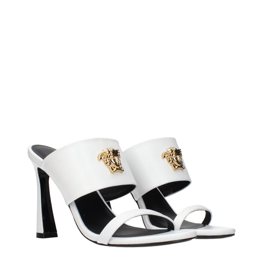 Versace White Leather Stiletto Heel Sandals Curated Luxury Accessories by Orvyn