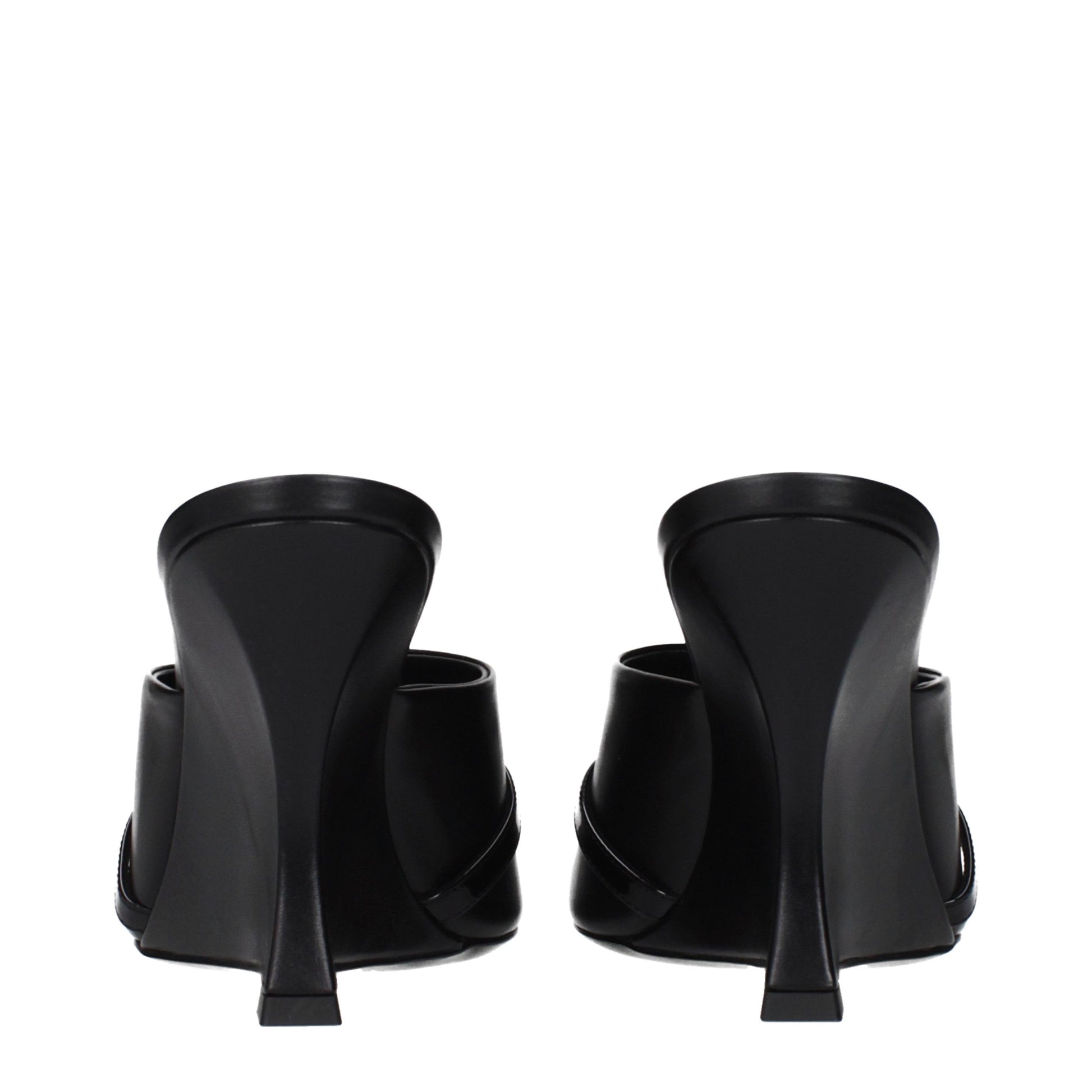 Versace Black Leather Wedge Sandals Curated Luxury Accessories by Orvyn