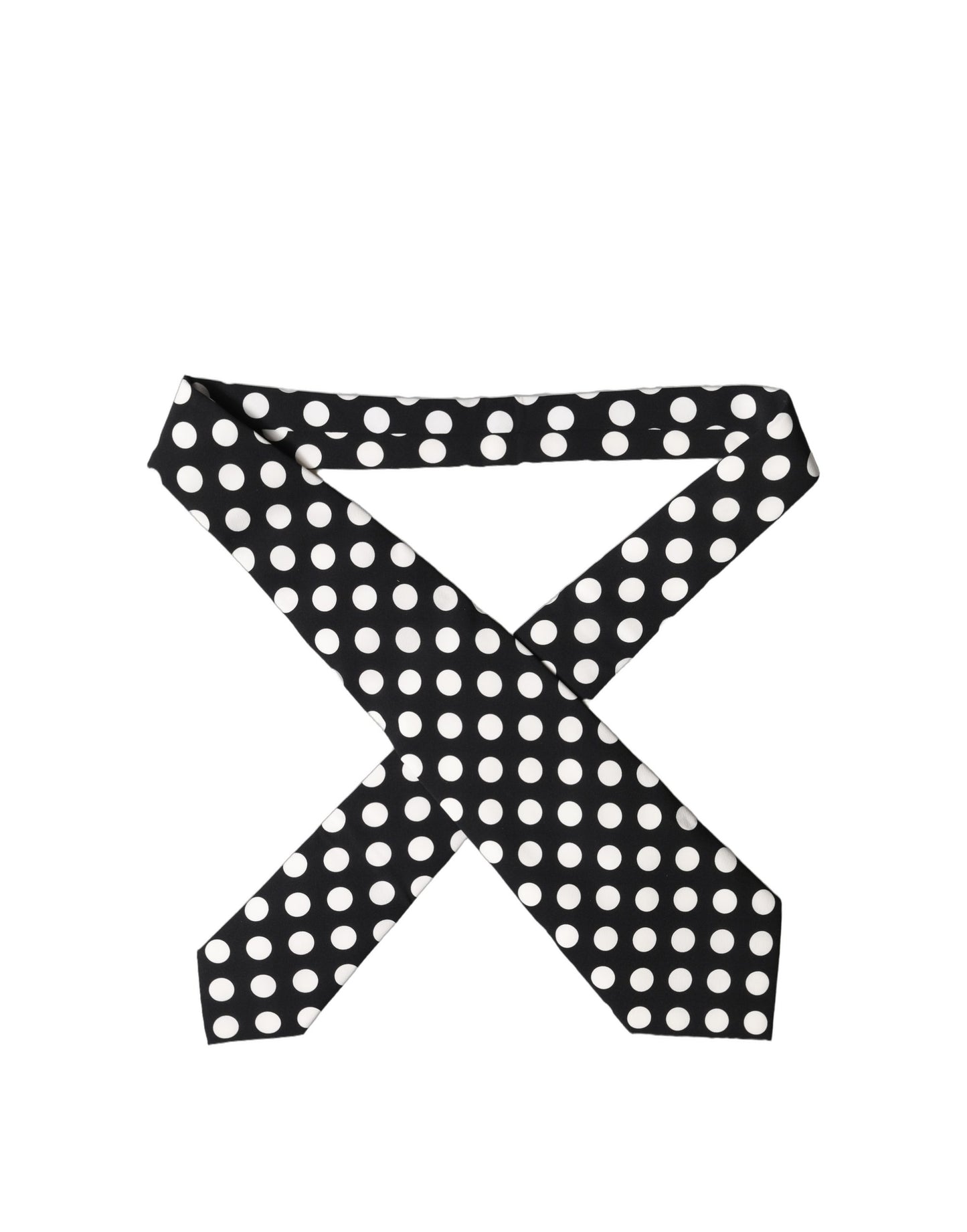 Dolce & Gabbana Black White Polka Dot Silk Adjustable Women Necktie Tie Curated Luxury Accessories by Orvyn